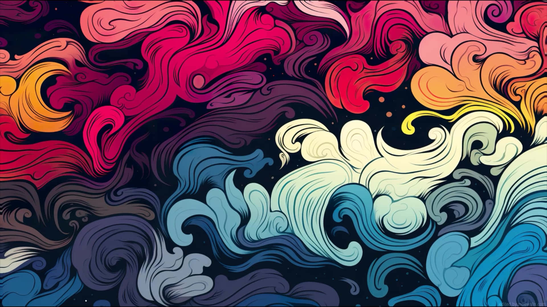 neon pinks, oranges, blues, Full HD Desktop Wallpaper