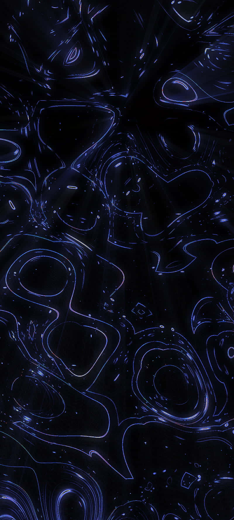 abstract blue liquid motion, glowing blue abstract swirls, floating geometric shapes, HD Phone Wallpaper
