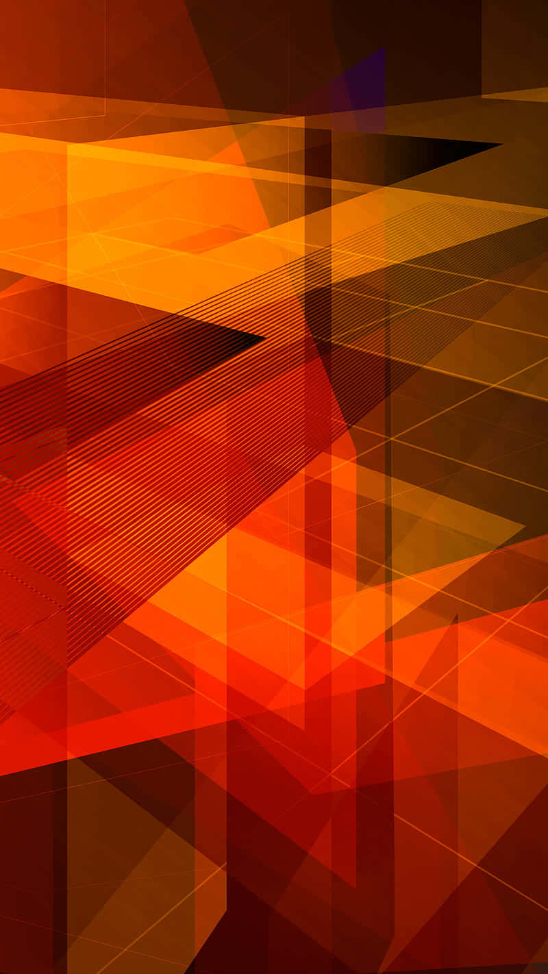 vibrant geometric abstraction, layered triangular shapes, fiery orange red, HD Phone Wallpaper