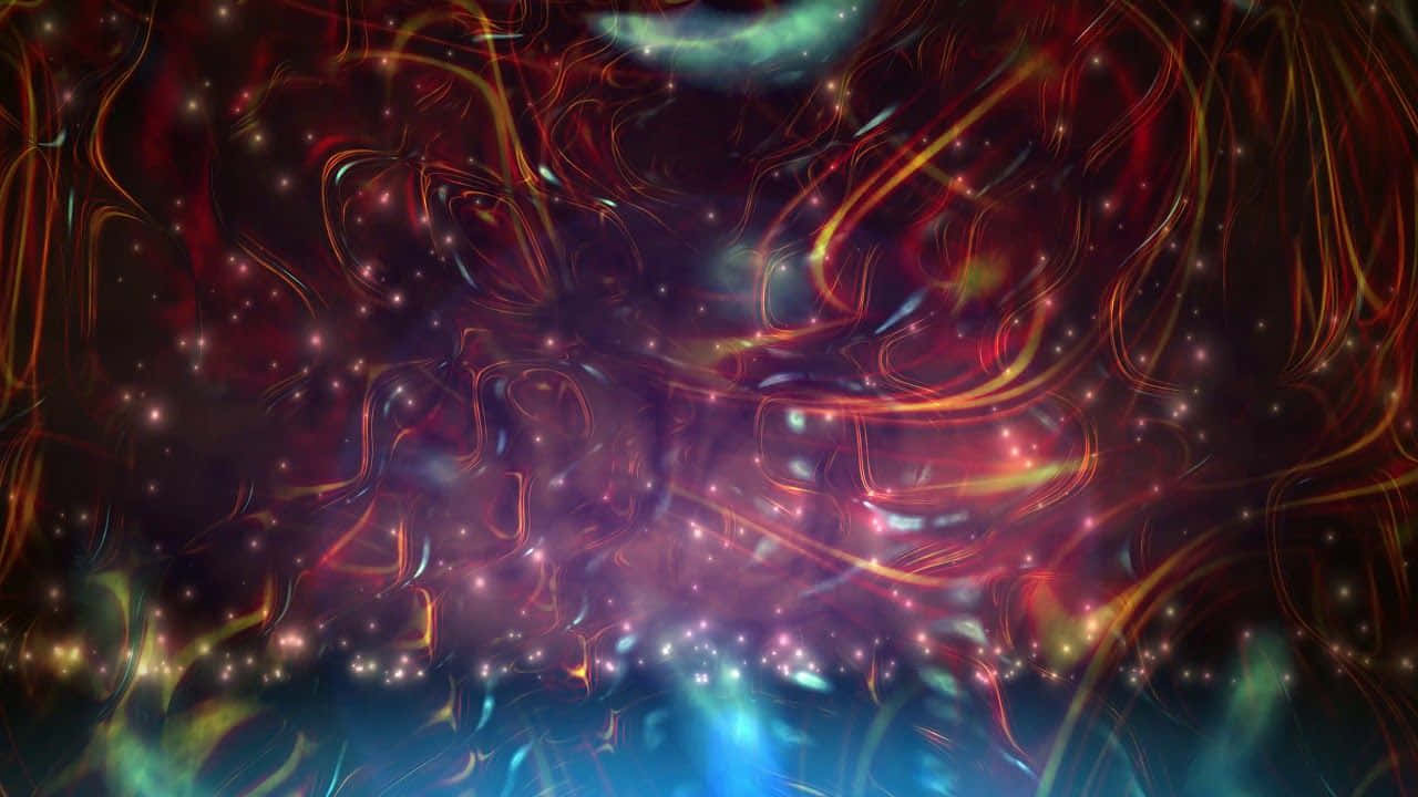 cosmic dance, red gold, blue, HD Desktop Wallpaper