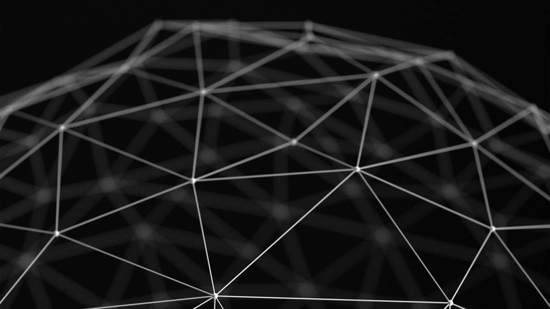 poly sphere, glowing white lines, dots, Full HD Desktop Wallpaper