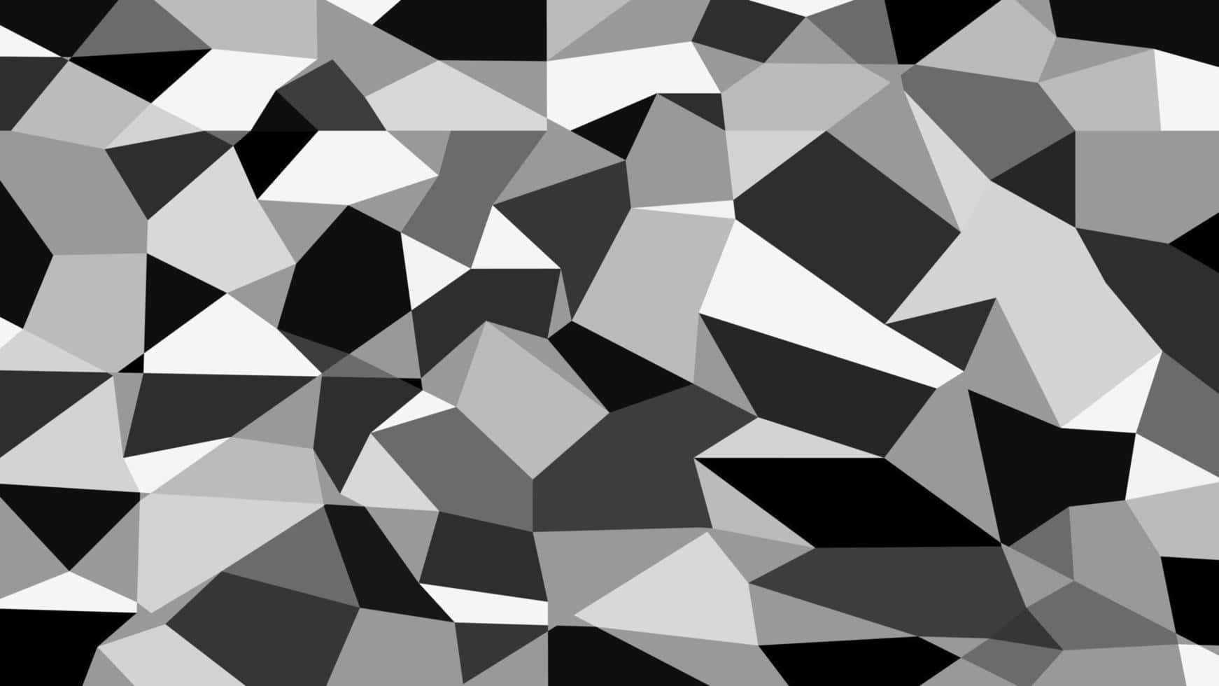 monochrome, abstract polygon pattern, irregular polygonal shapes, HD Desktop Wallpaper