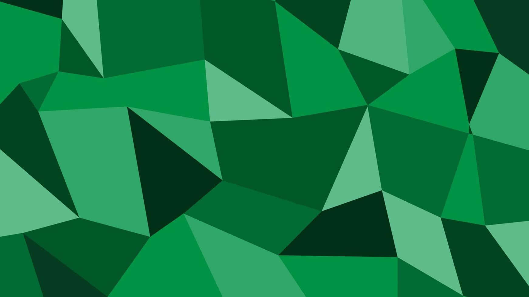 green abstract polygon pattern, interlocking green triangles, varying shades, HD Desktop Wallpaper