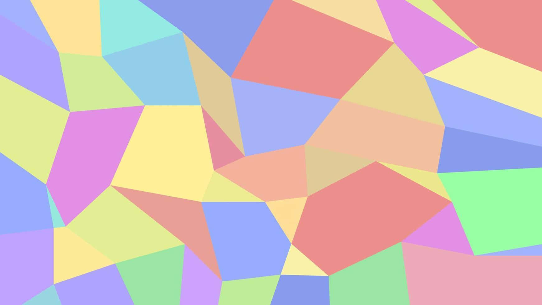 colorful abstract polygon, pastel hues, pink, HD Desktop Wallpaper
