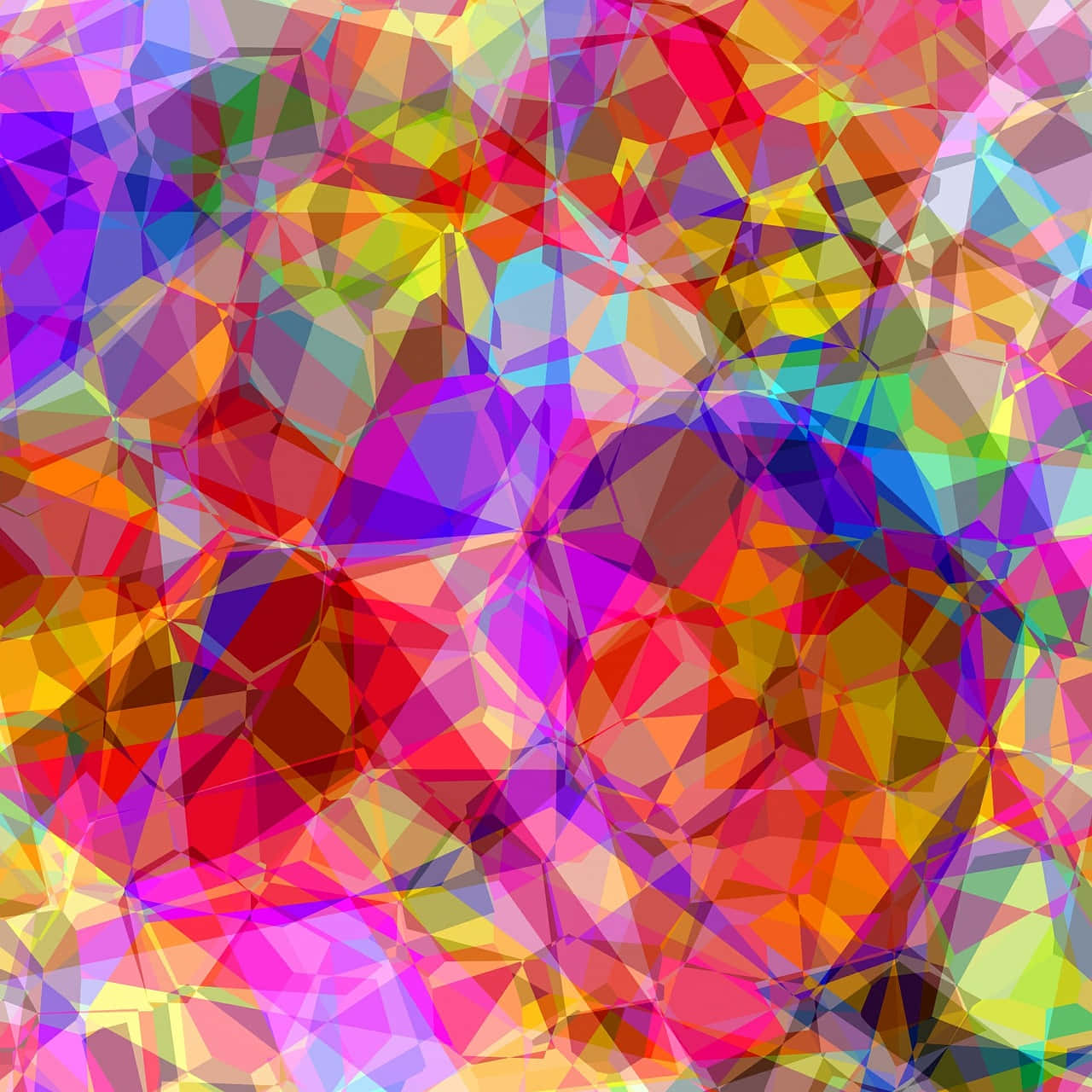 colorful abstract polygon pattern, vibrant abstract mosaic, multicolored geometric triangles, HD Desktop Wallpaper