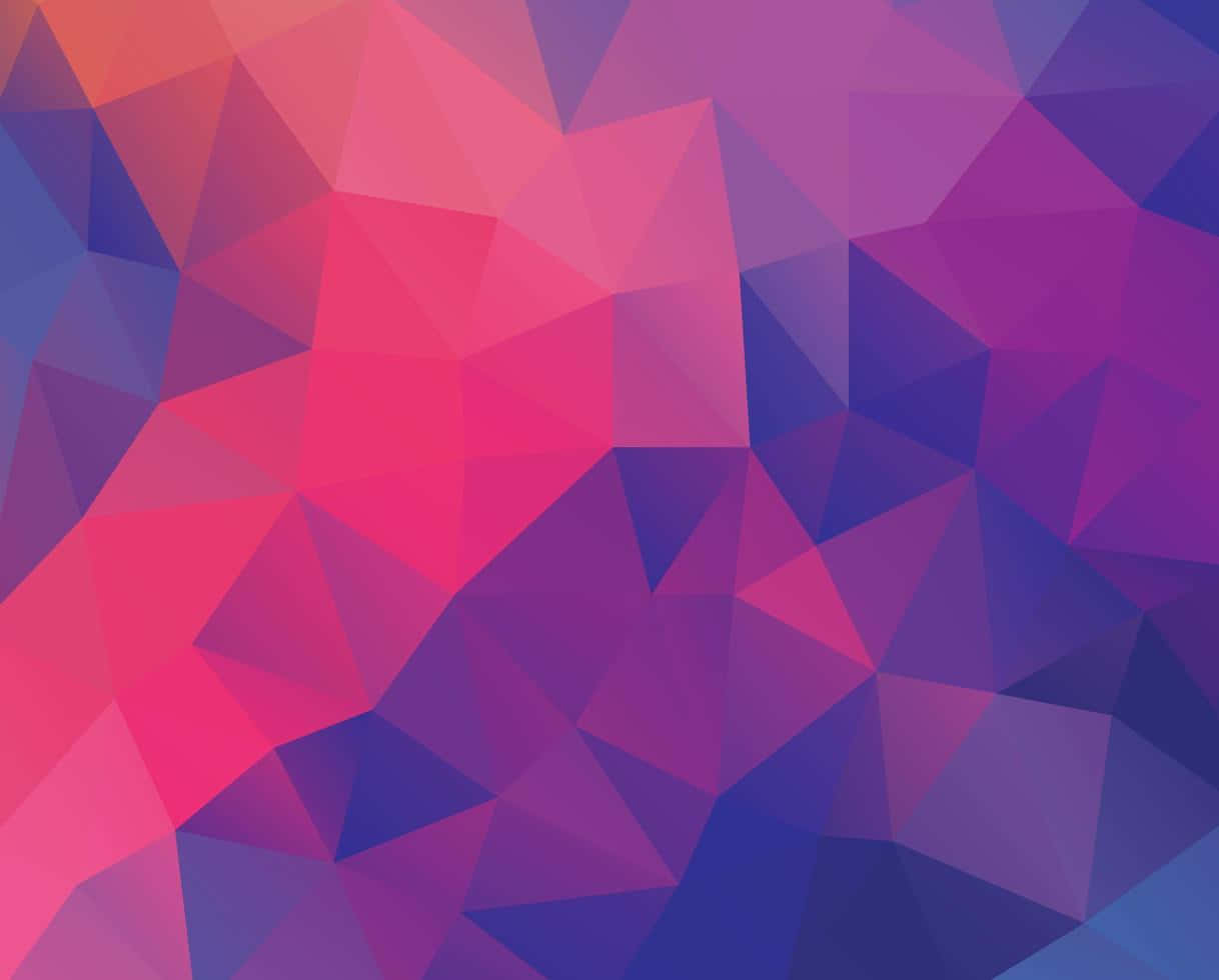 vibrant abstract polygon, pink purple and blue triangular facets, modern low poly gradient effect, SD Desktop Wallpaper