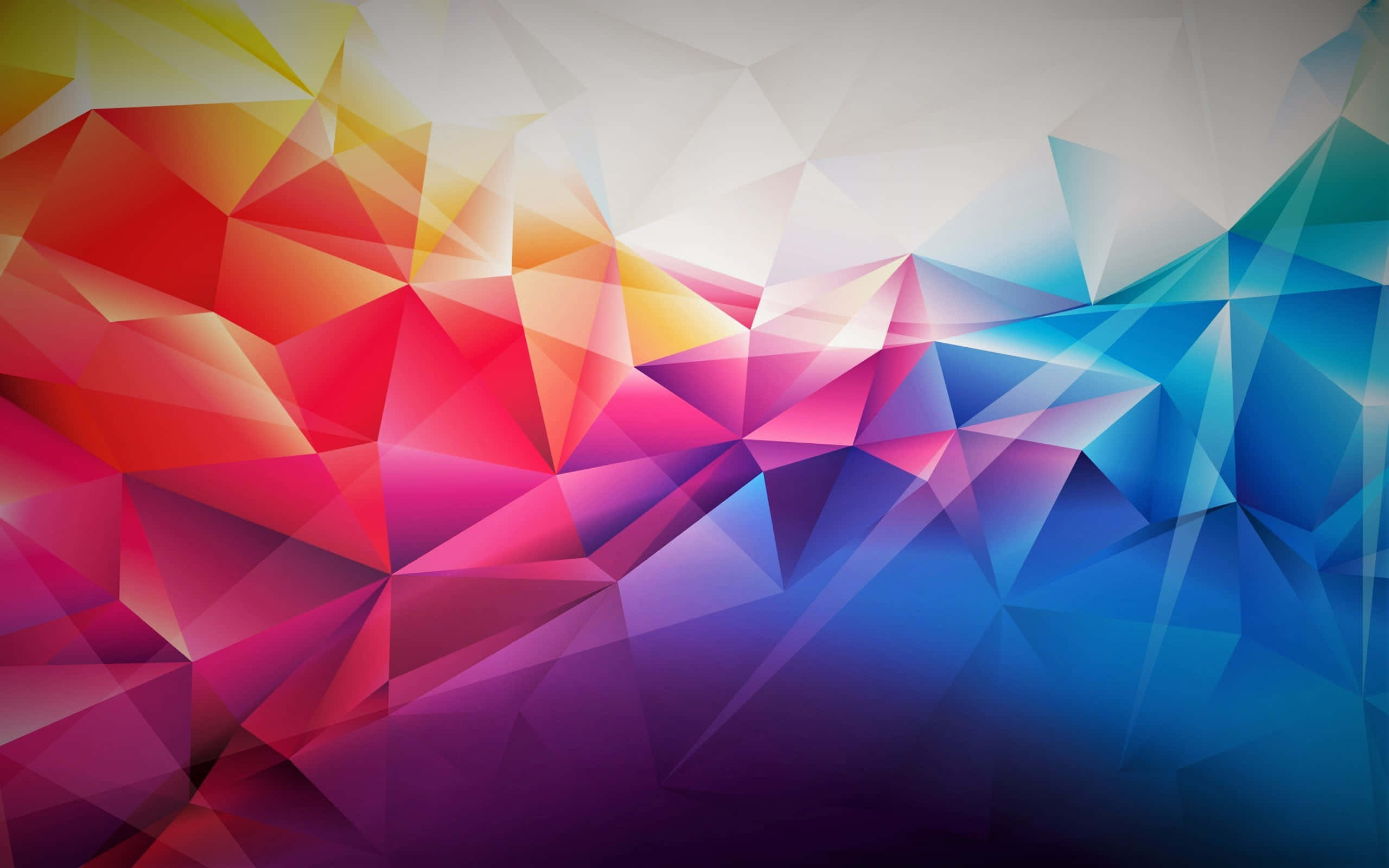 Abstract Art, geometric triangles, warm reds, 2K Desktop Wallpaper