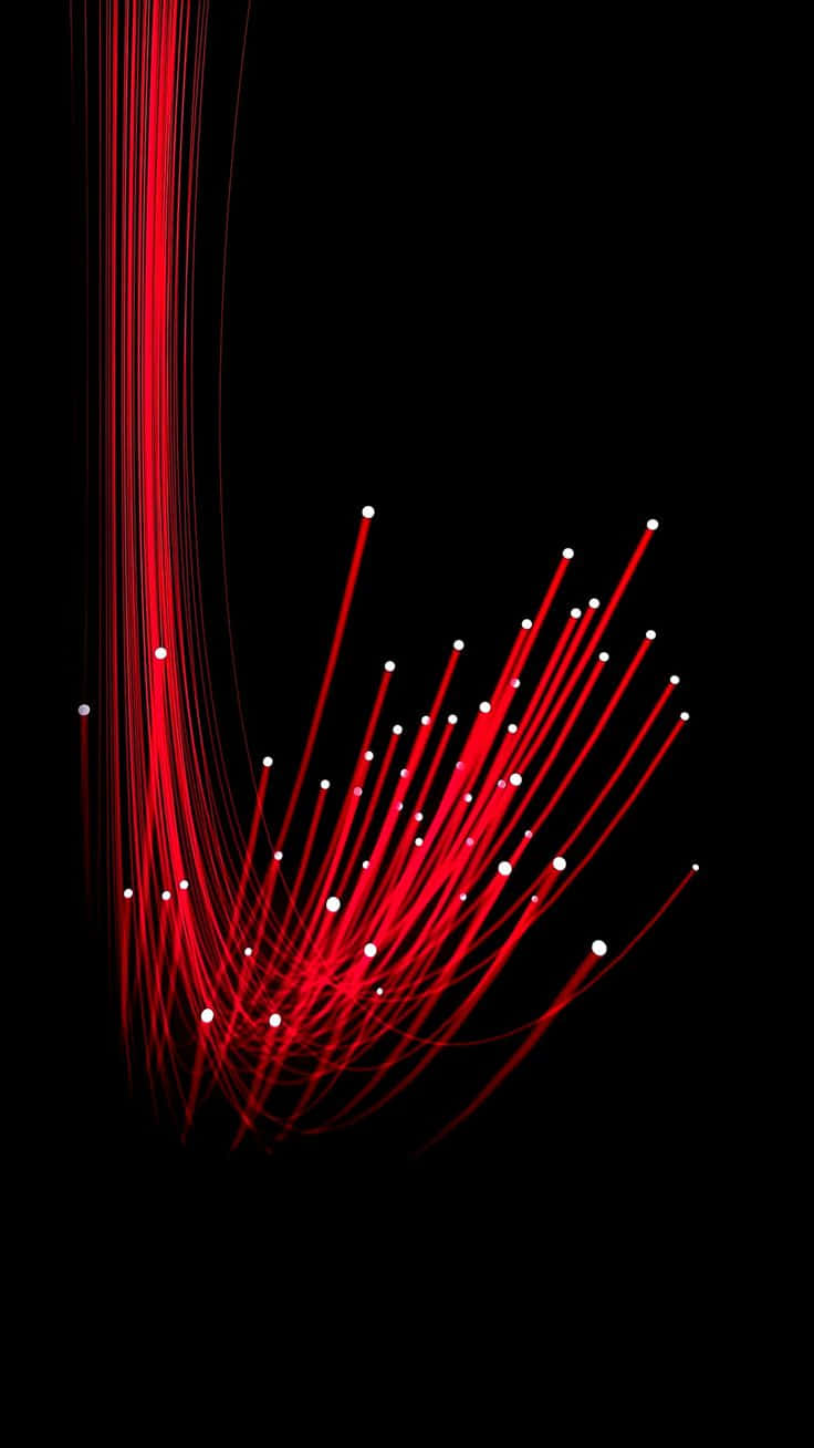 abstract red lines on black background, vibrant red fiber optic strands, curved arc, HD Phone Wallpaper