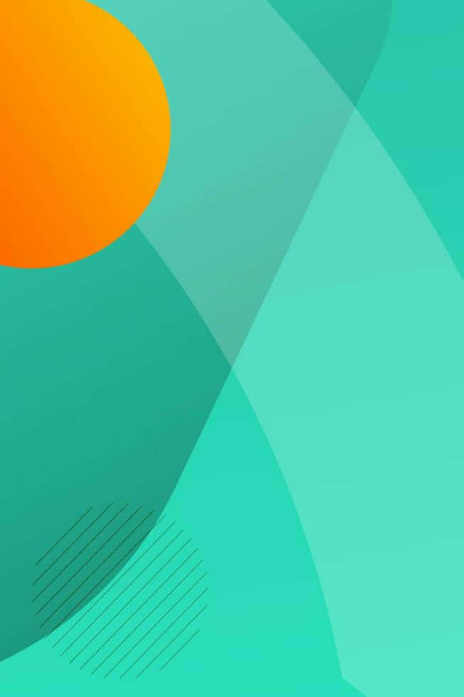 abstract sunrise geometry, orange circle, teal gradients, SD Phone Wallpaper