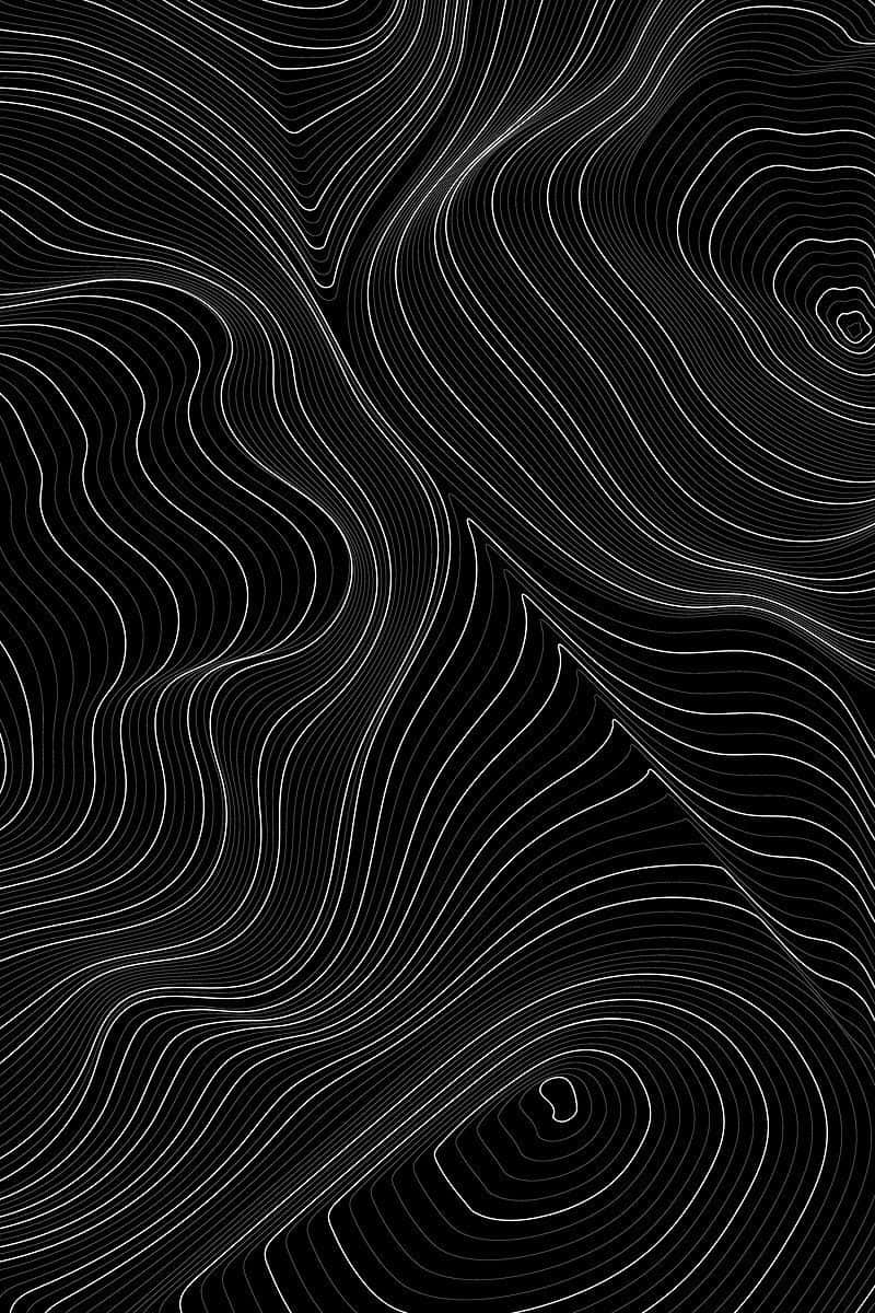 abstract blackand white topography, flowing white contour lines, dark background, SD Phone Wallpaper