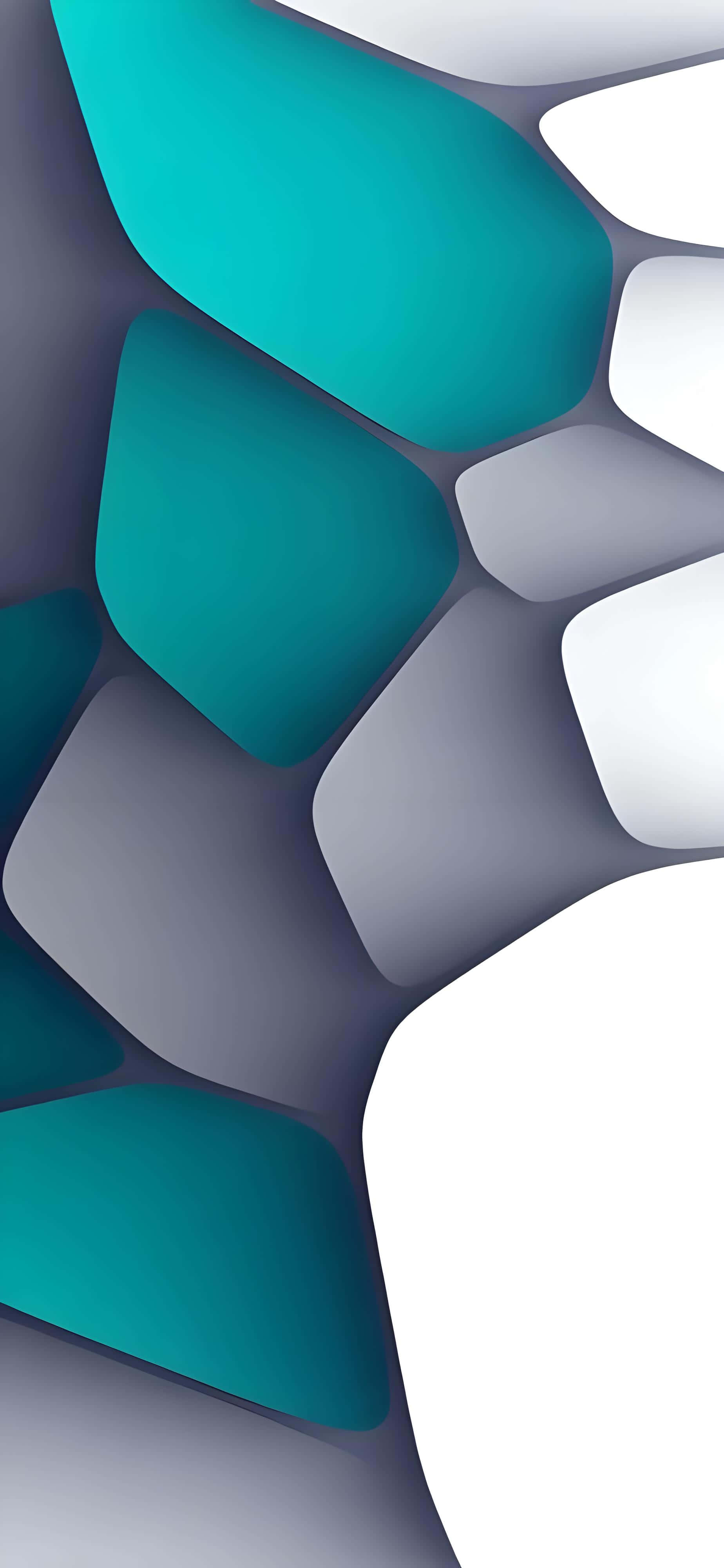 blue gray geometry, minimalist modern abstract, flowing teal and gray shapes, 4K Phone Wallpaper