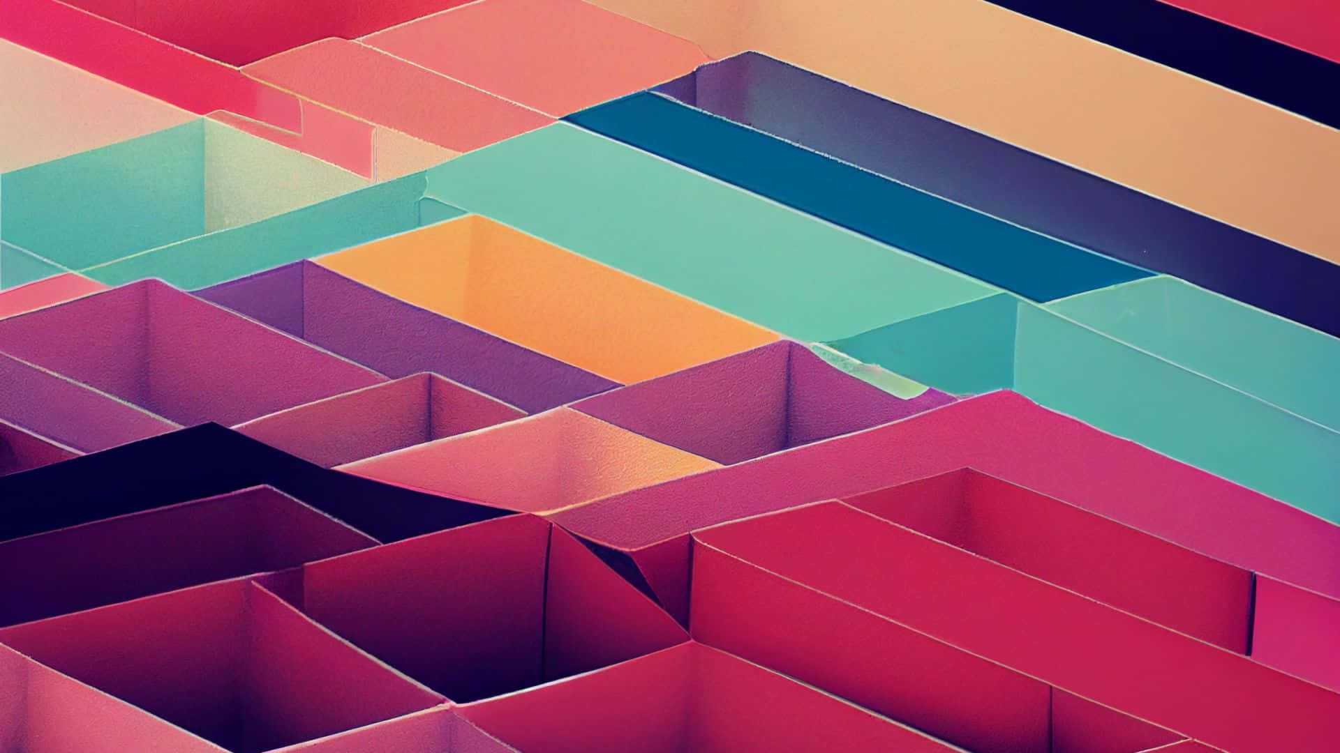 colorful geometric abstract shapes, vibrant geometric shapes, bold colors, Full HD Desktop Wallpaper