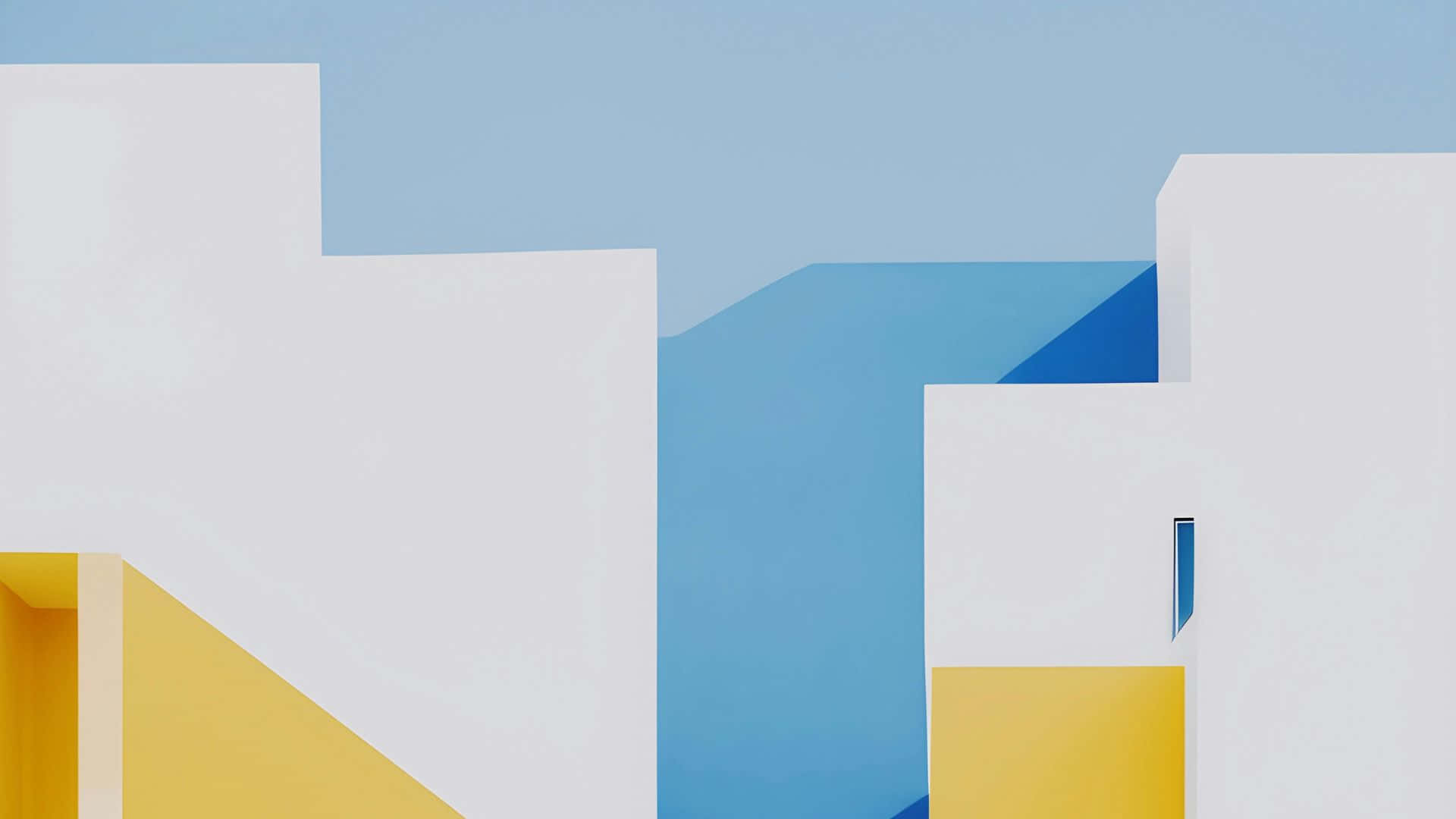 minimalist abstract geometric shapes, white, blue, Full HD Desktop Wallpaper
