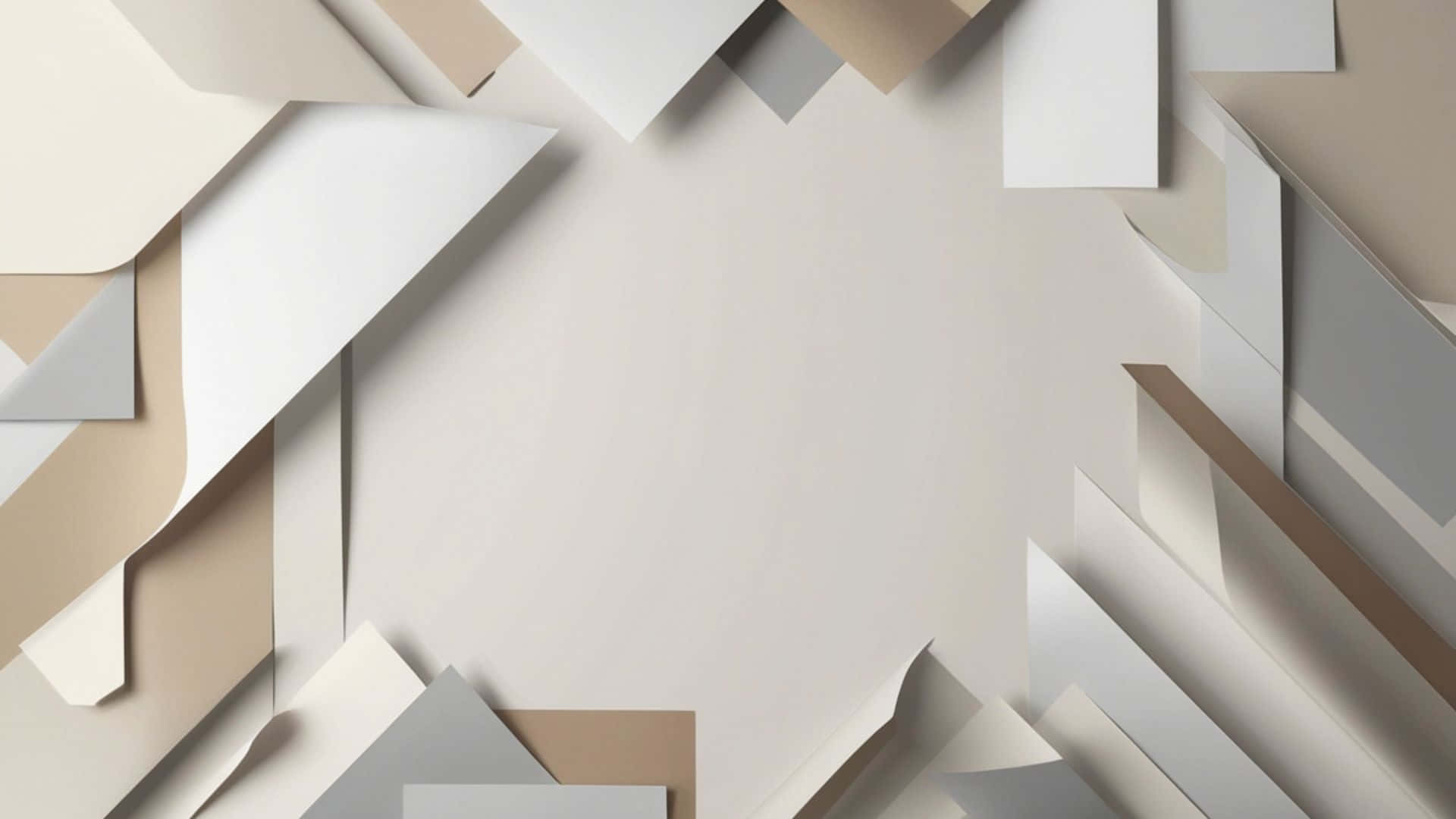 beige gray, white, geometric paper cutouts, Full HD Desktop Wallpaper