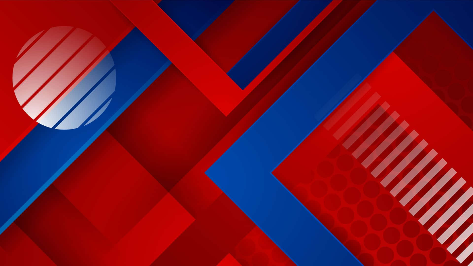 abstract geometric shapes, bold red, blue, Full HD Desktop Wallpaper
