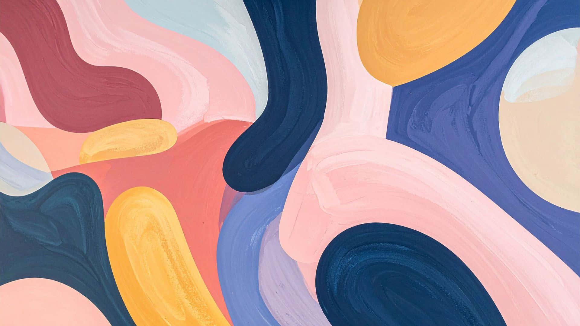 colorful abstract shapes, vibrant abstract brushstrokes, soft pinks, Full HD Desktop Wallpaper