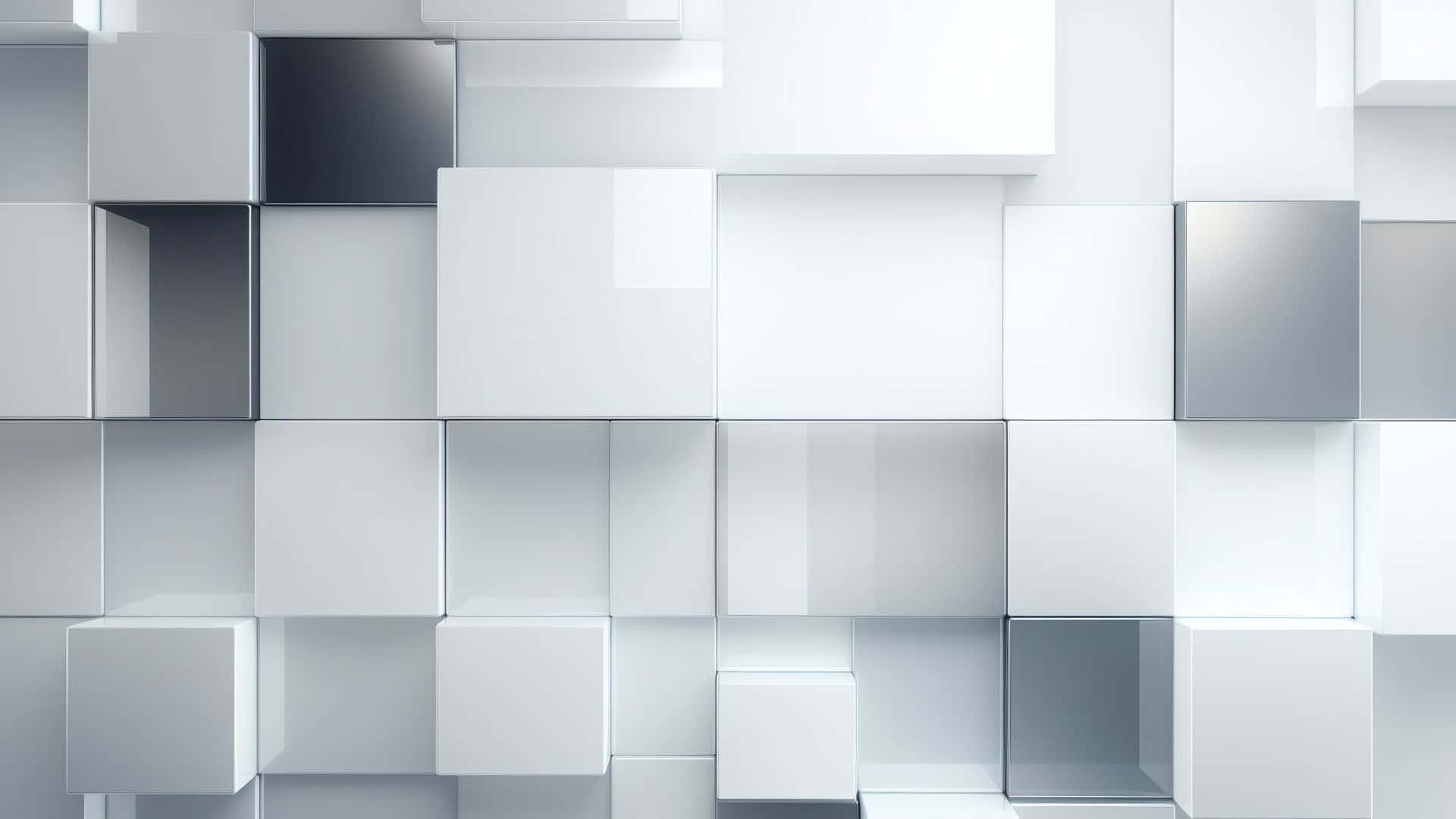 minimalist white cubes, white and gray cubes, raised and recessed, Full HD Desktop Wallpaper