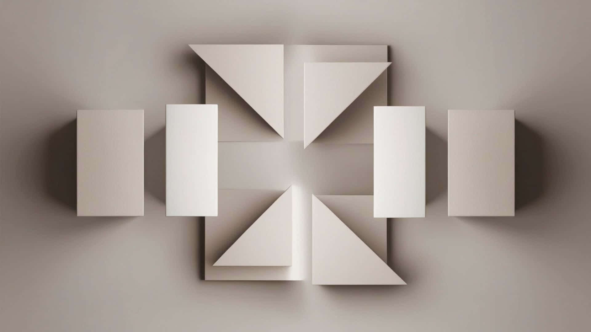 minimalist geometric abstract shapes, beige, white, Full HD Desktop Wallpaper