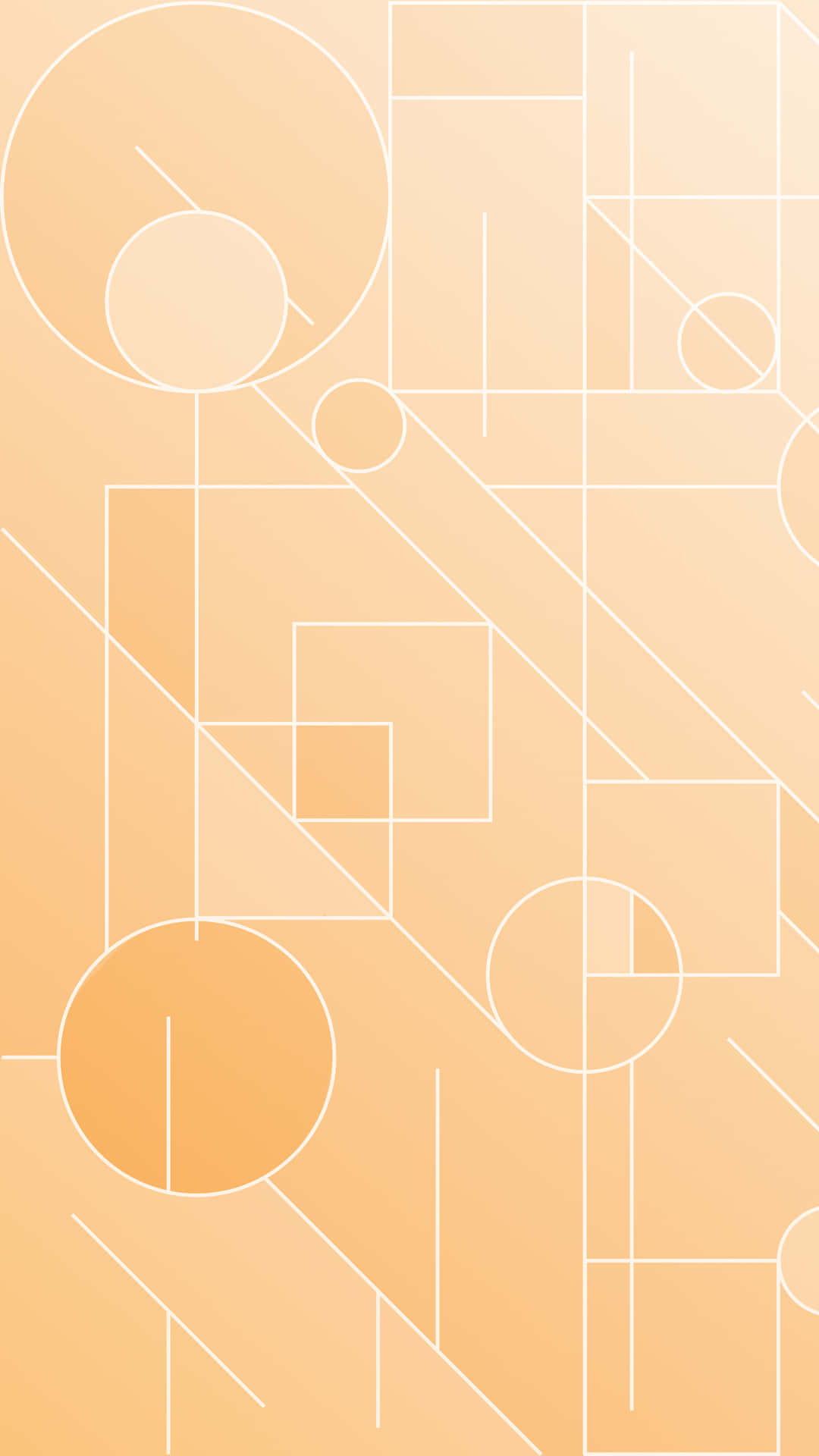 geometric abstraction, apricot hues, overlapping circles, Full HD Phone Wallpaper