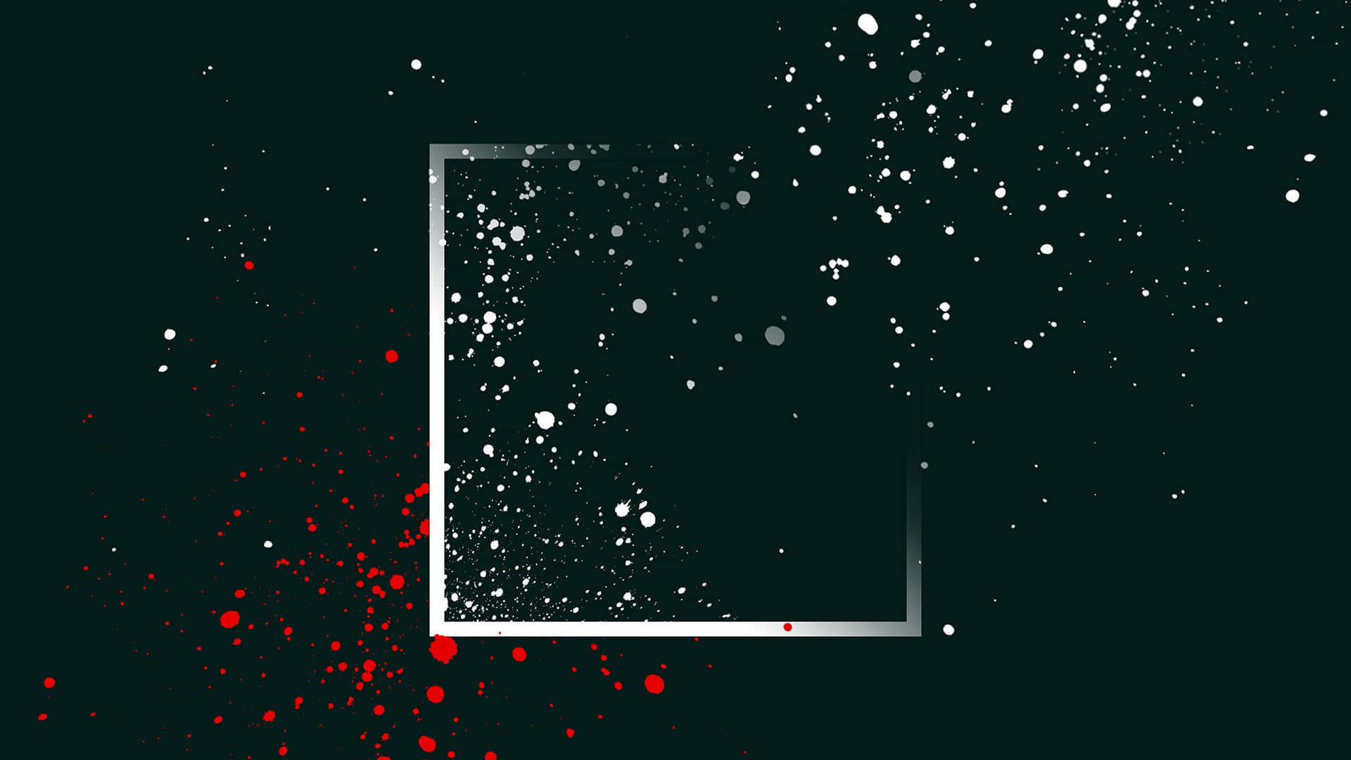 abstract square, stark silver square frame, dark green background, Full HD Desktop Wallpaper
