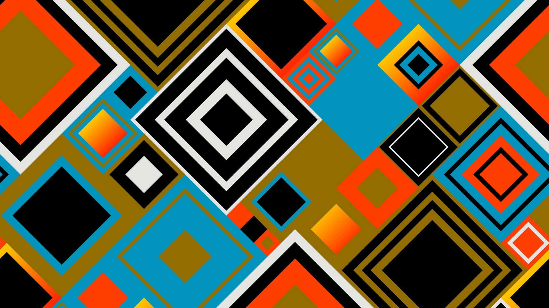 vibrant geometric pattern, overlapping squares, bold orange, Full HD Desktop Wallpaper