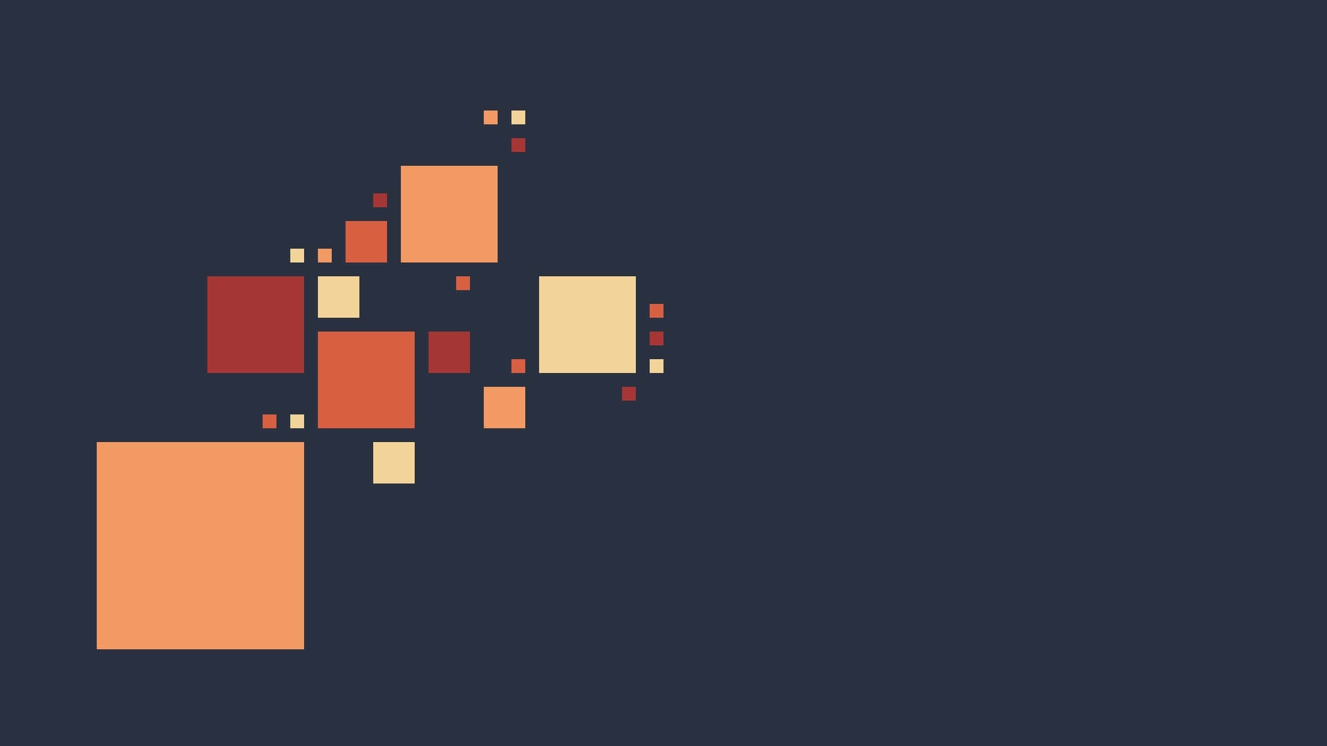 abstract square composition, warm orange, red squares, Full HD Desktop Wallpaper