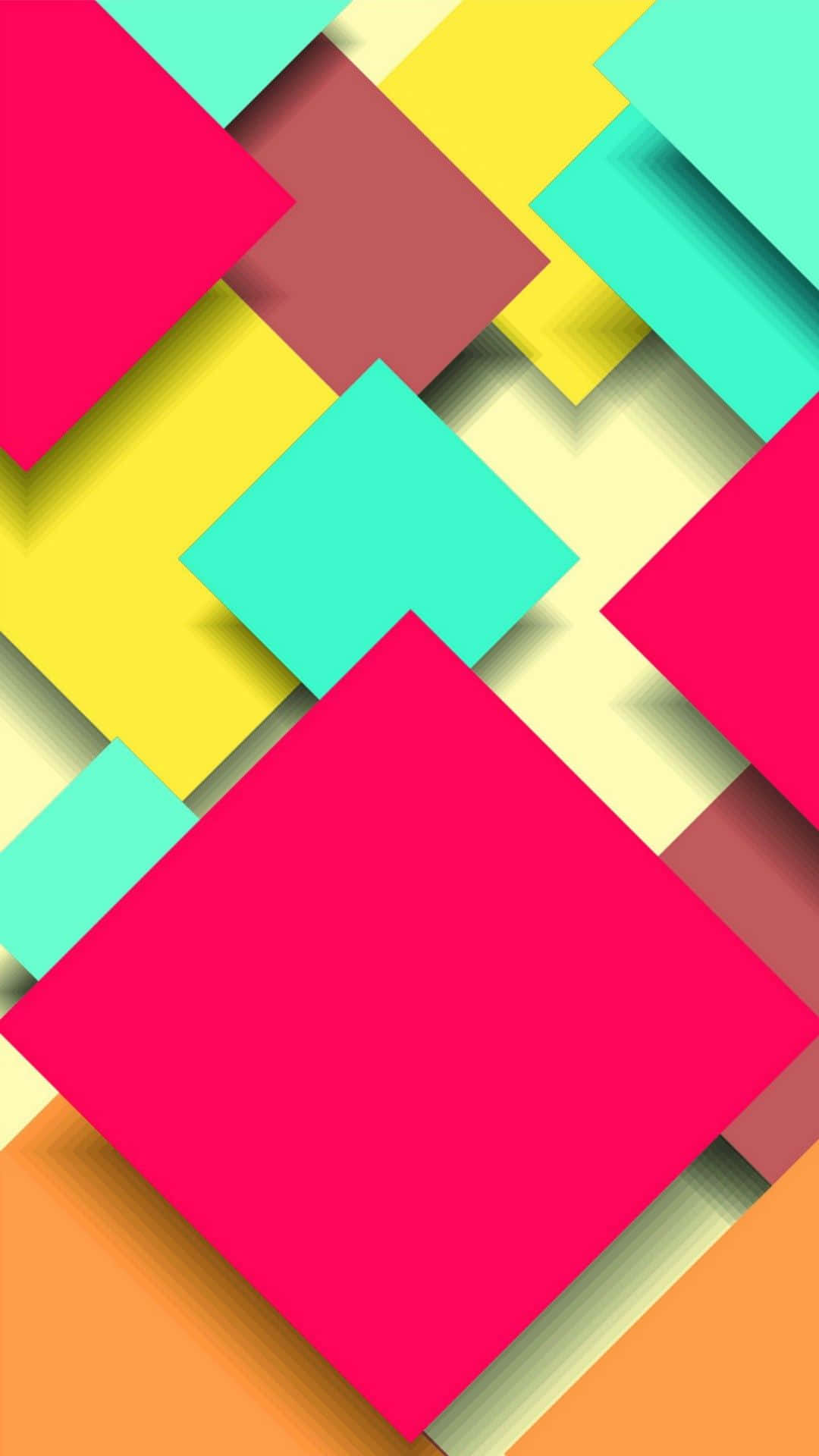 colorful geometric abstract, overlapping squares, pink, Full HD Phone Wallpaper