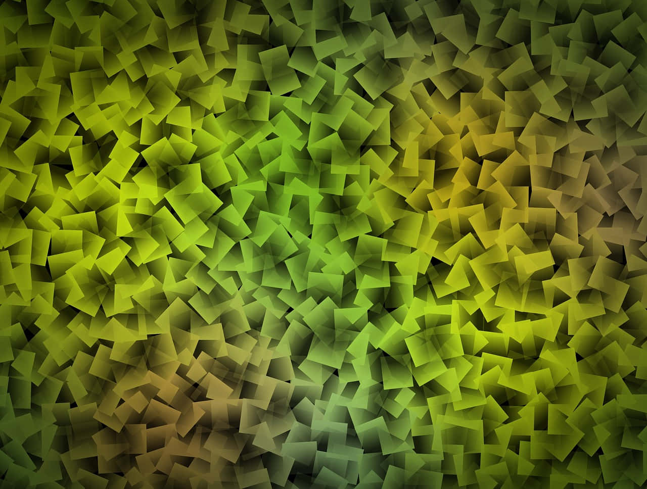 abstract green squares, translucent green, yellow geometric shards, HD Desktop Wallpaper