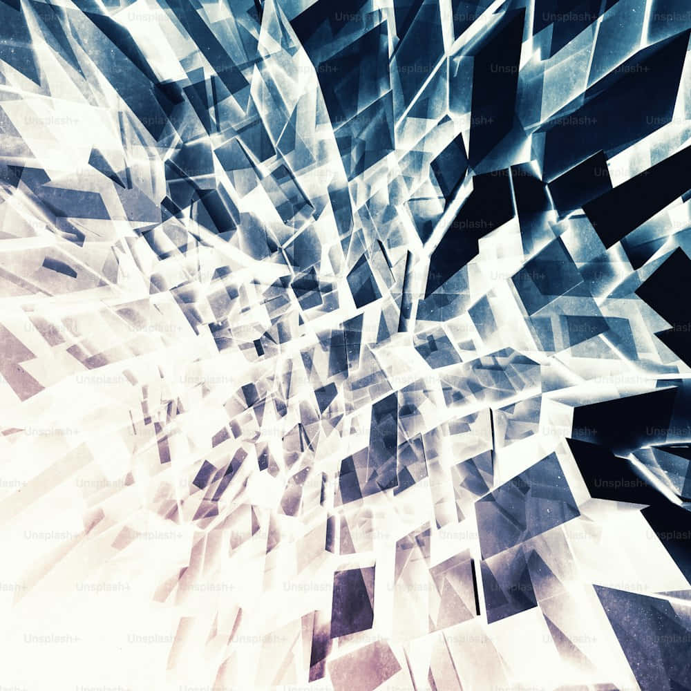 abstract geometric explosion, cool blue, white, SD Desktop Wallpaper