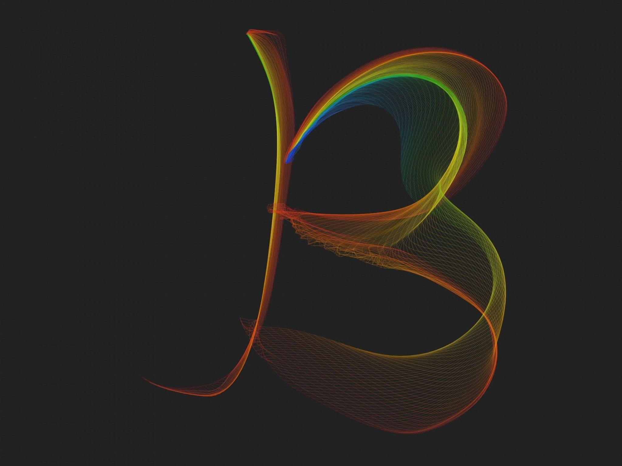 Letter B, beta symbol, glowing, Full HD Desktop Wallpaper