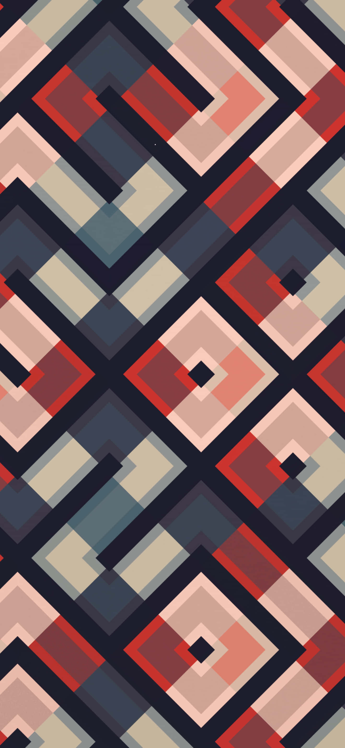 abstract geometric pattern, interlocking squares, red, 2K Phone Wallpaper
