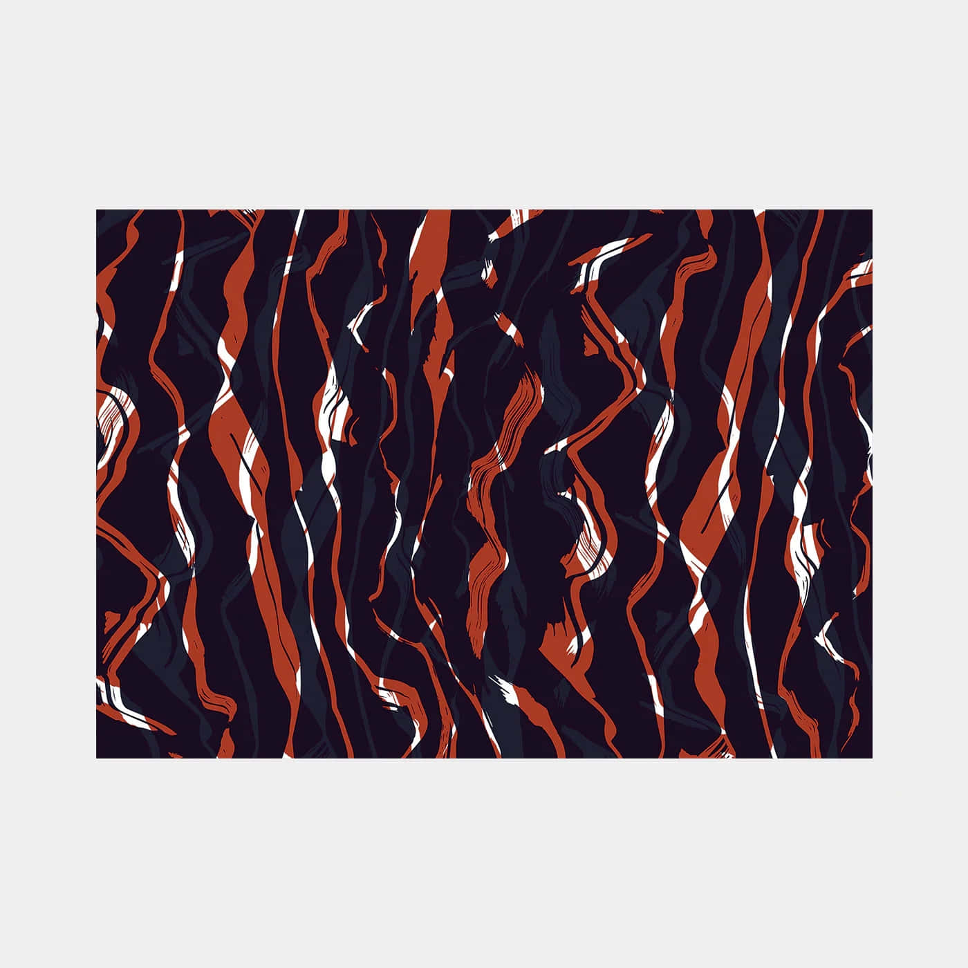 wavy orange and white stripes, deep navy background, abstract pattern, HD Desktop Wallpaper