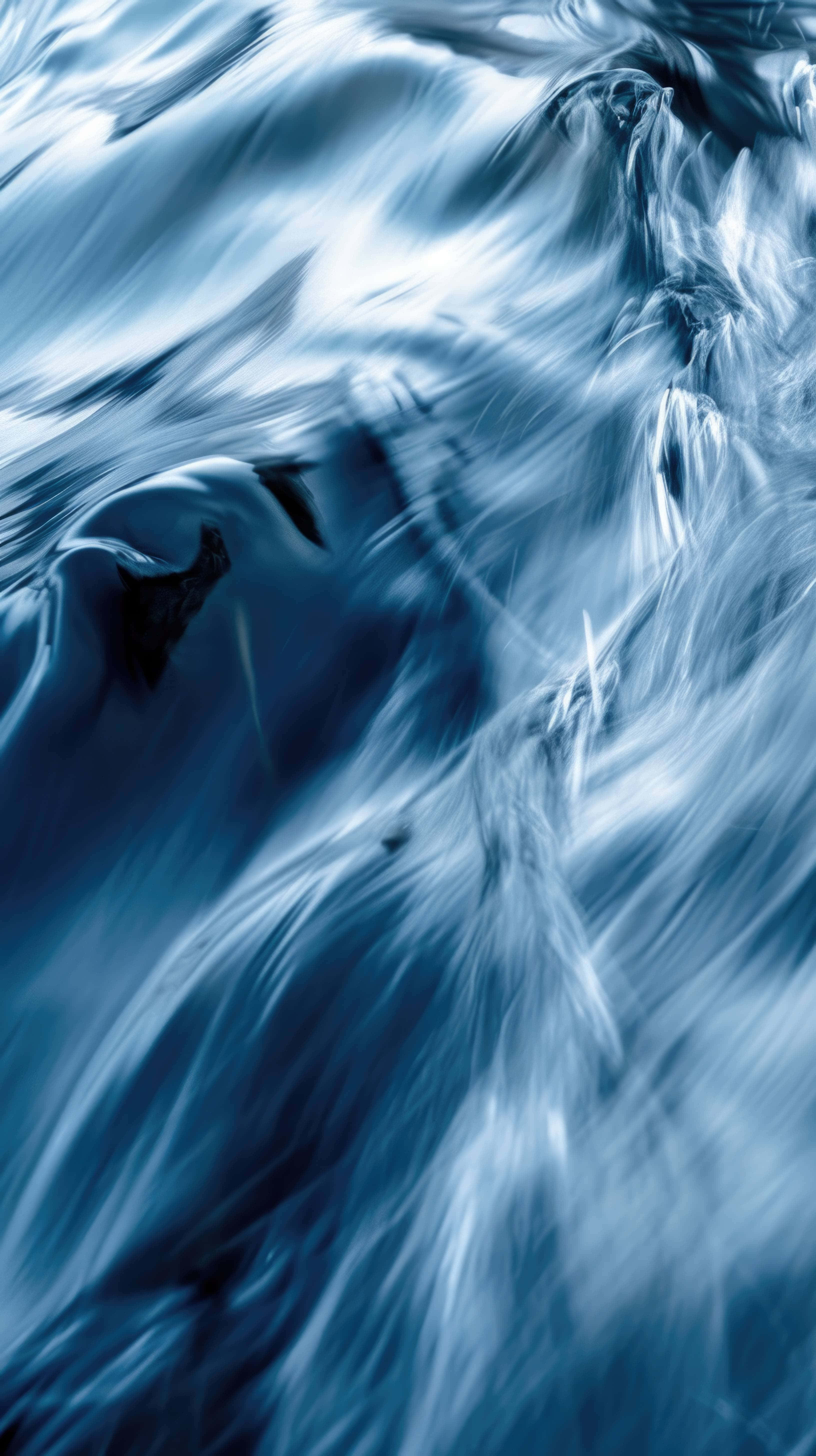 abstract blue water textures, deep blues, whites, 5K Phone Wallpaper