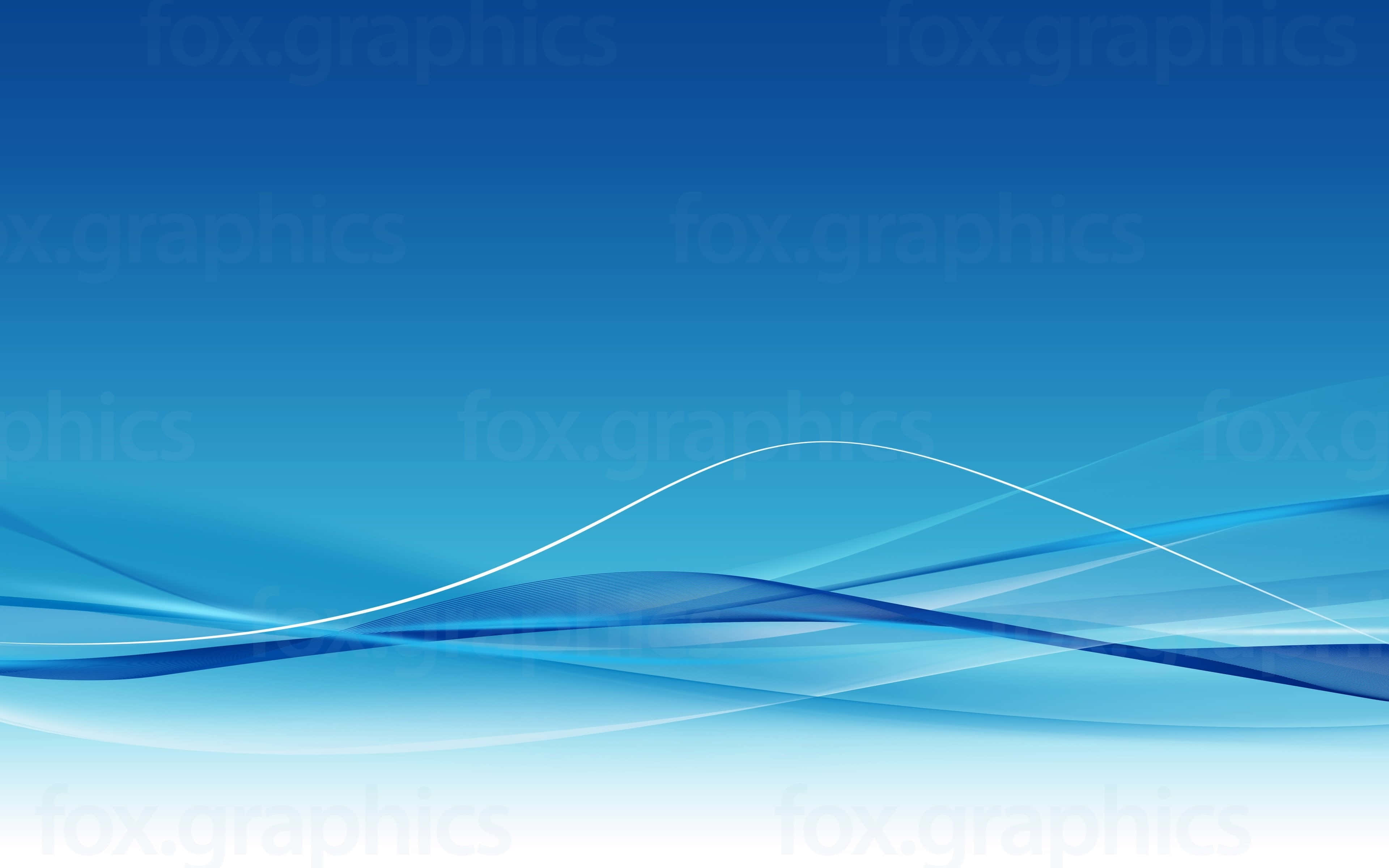 abstract blue waves, smooth flowing blue wave lines, gradient blue background, 4K Desktop Wallpaper