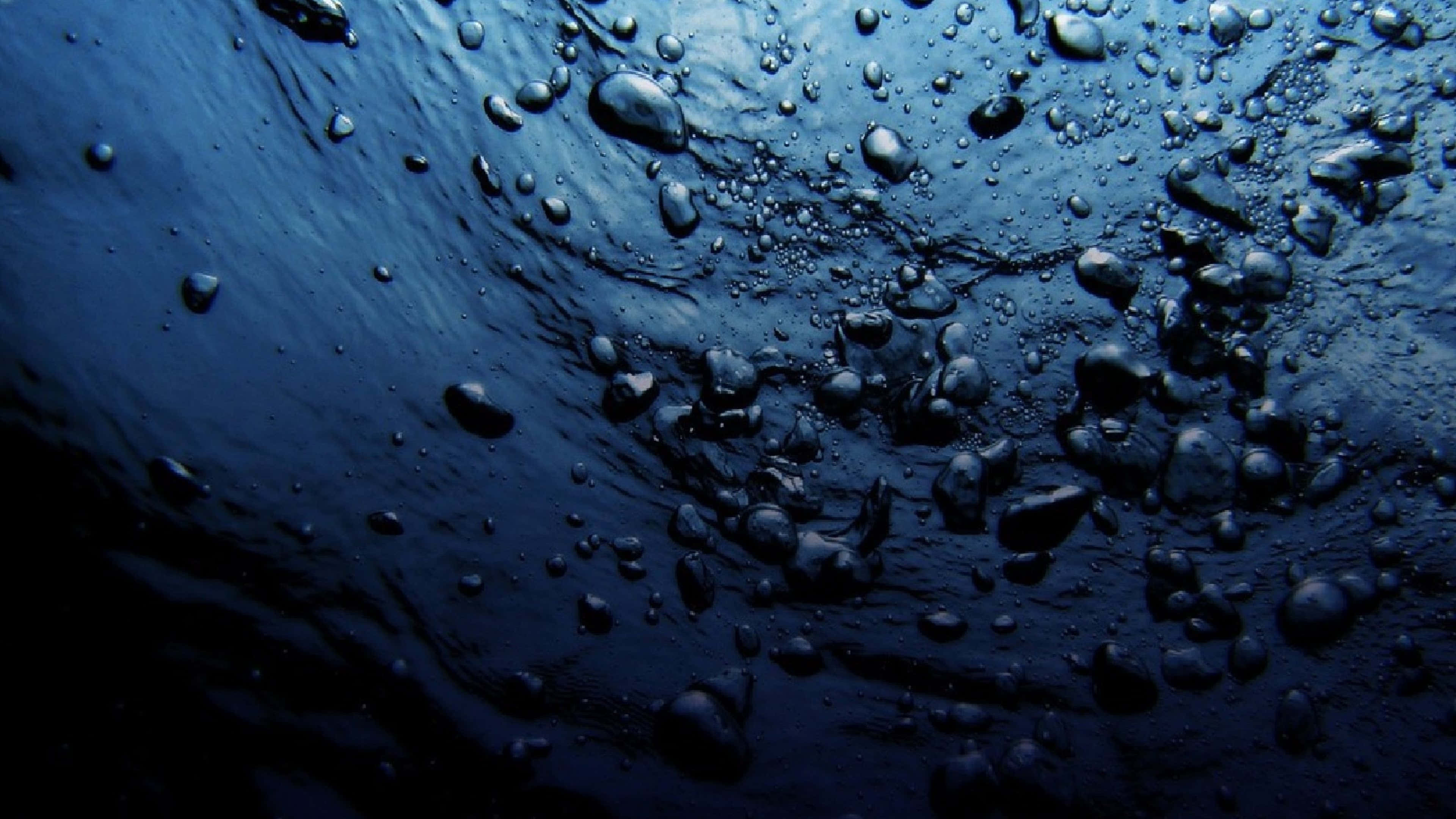 abstract 4k water texture, dark blue water, swirling bubbles, 4K Desktop Wallpaper