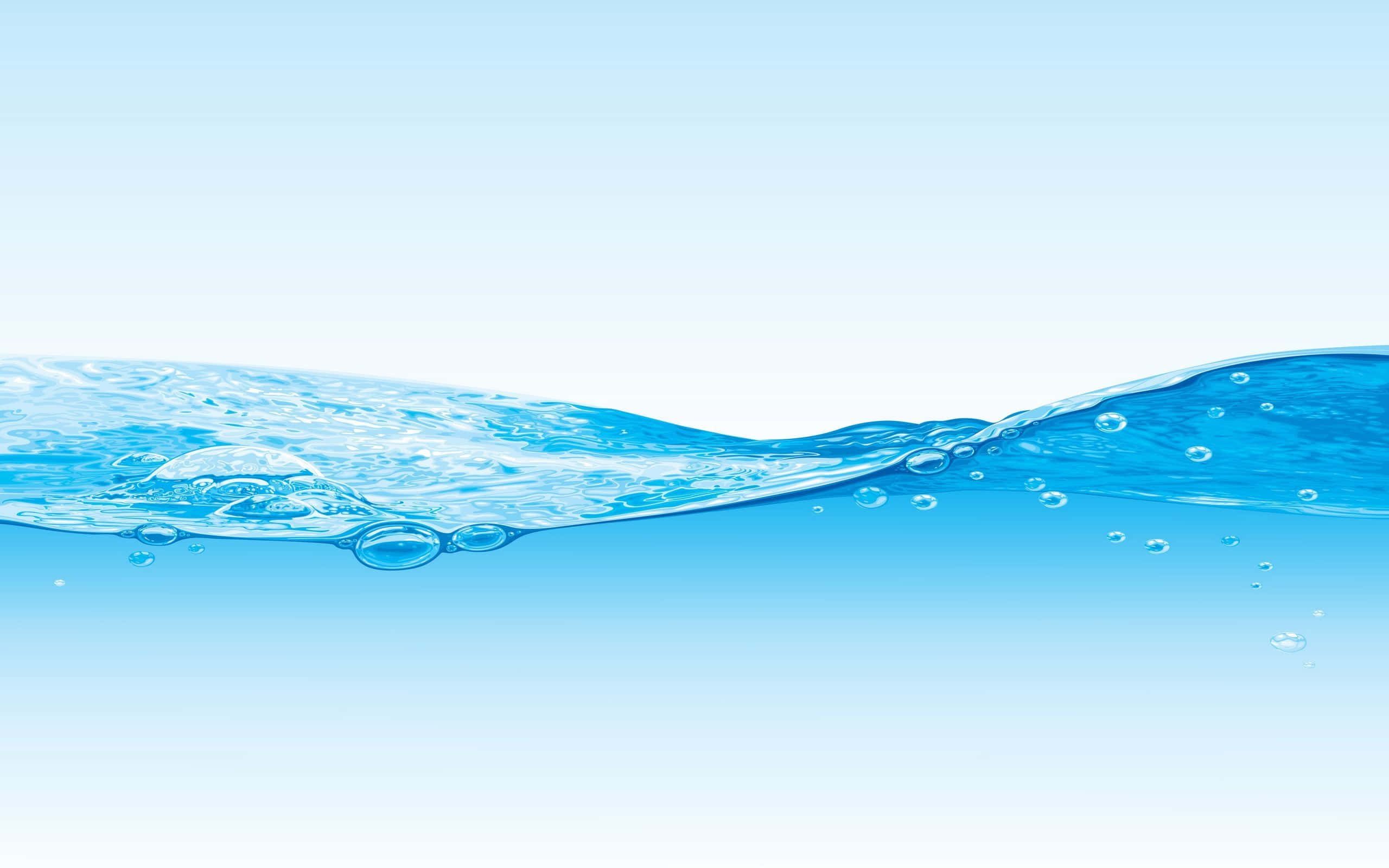crisp blue water surface, clear blue water, sparkling bubbles, 2K Desktop Wallpaper