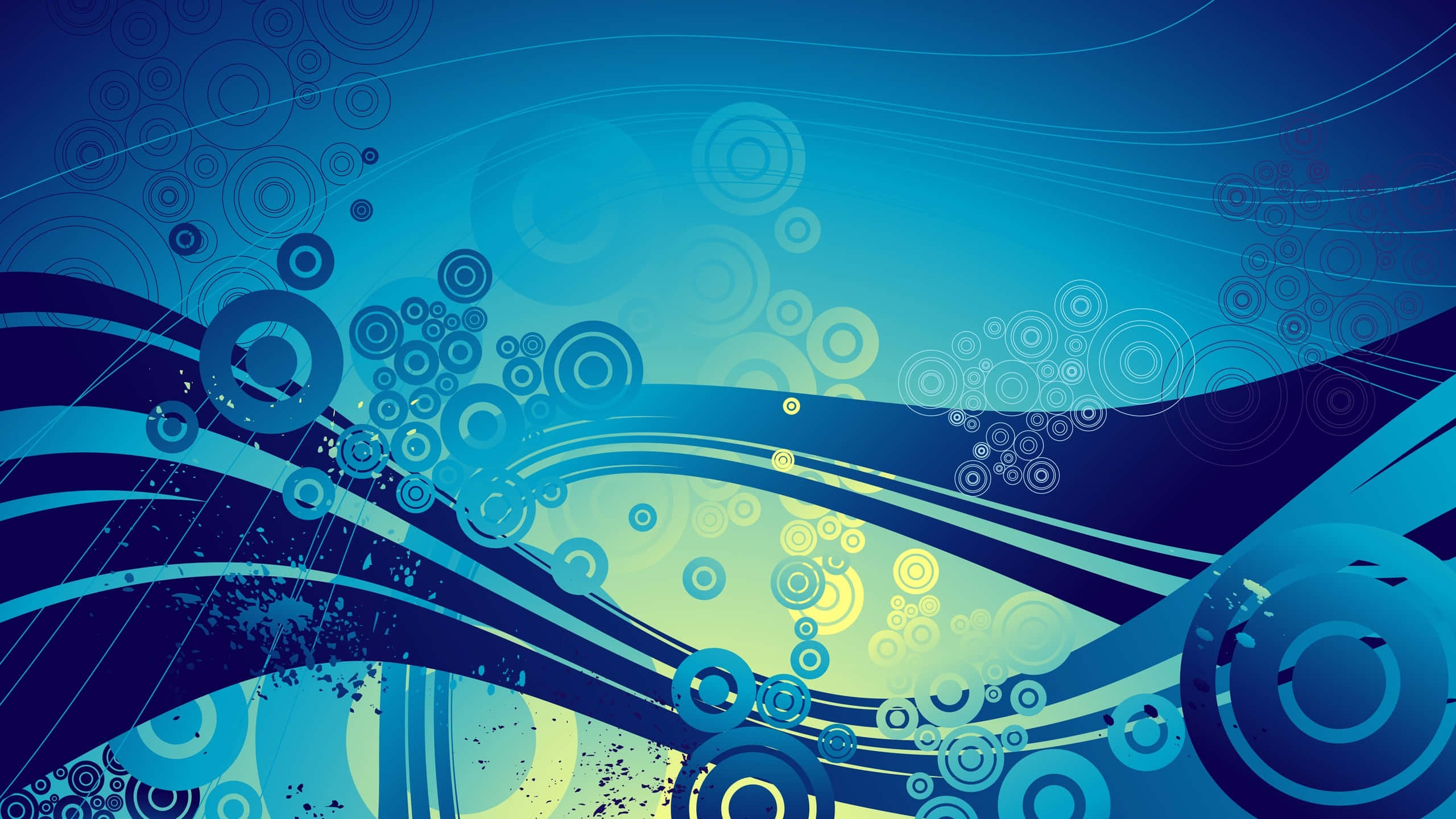abstract blue water design background, blue and teal abstract waves, gradient background, 2K Desktop Wallpaper