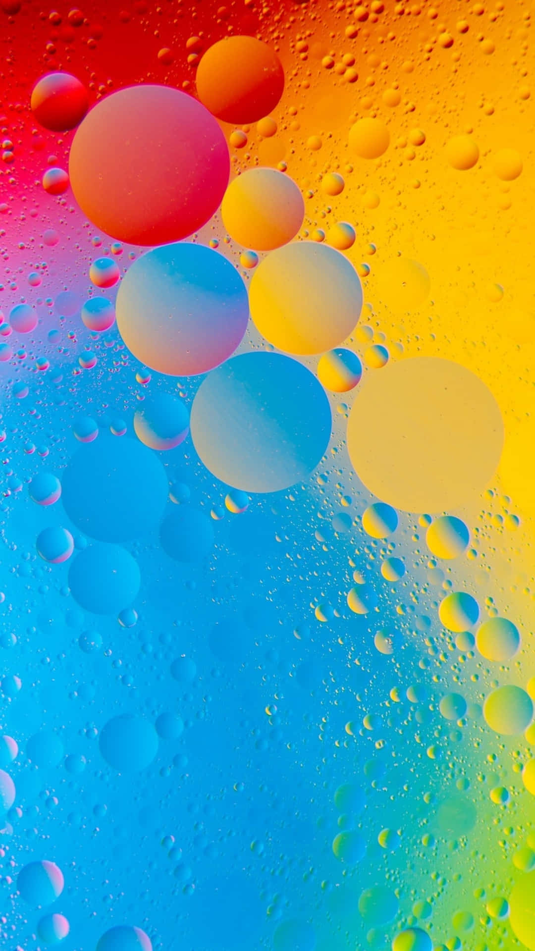 colorful oil and water abstract, vibrant oil droplets, water, Full HD Phone Wallpaper