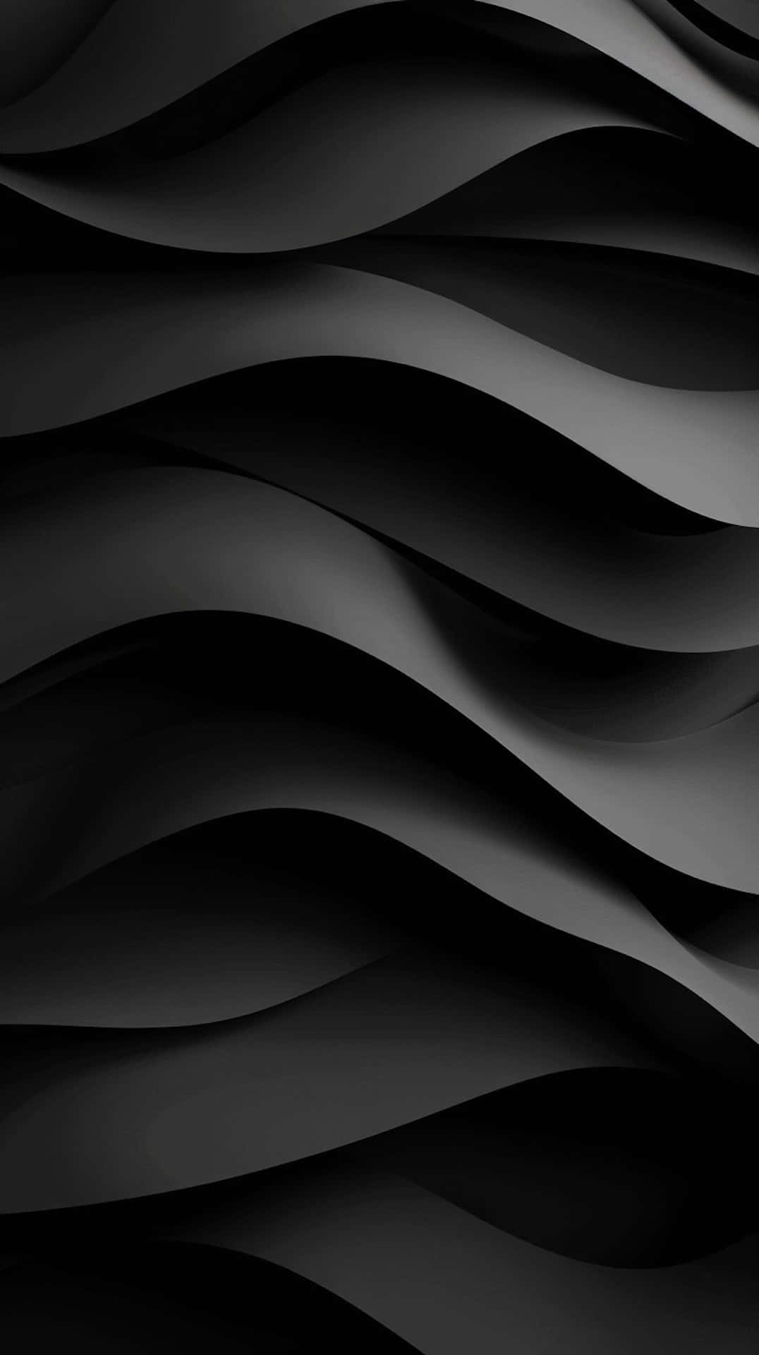 abstract black waves, fluid black and gray waves, minimalist abstract pattern, Full HD Phone Wallpaper