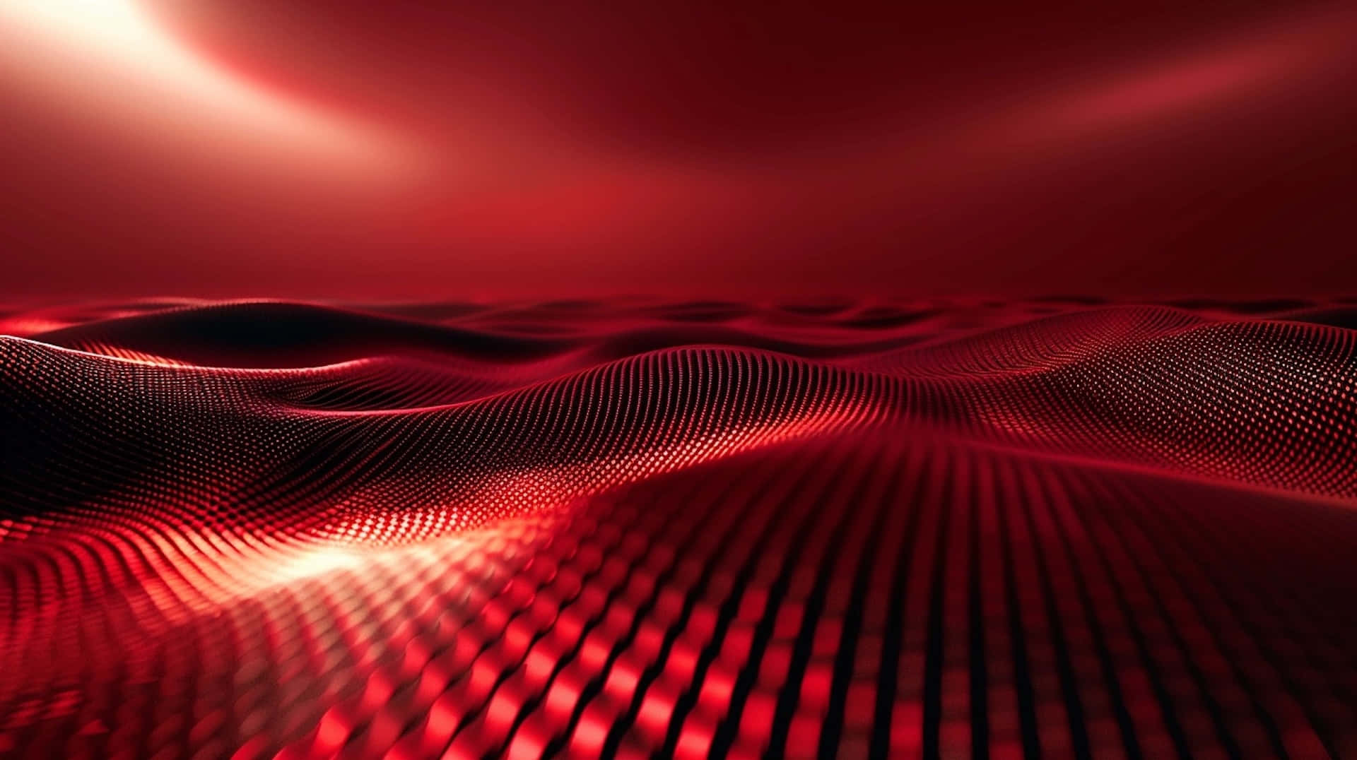red digital waves, glowing red digital landscape, undulating wave patterns, Full HD Desktop Wallpaper