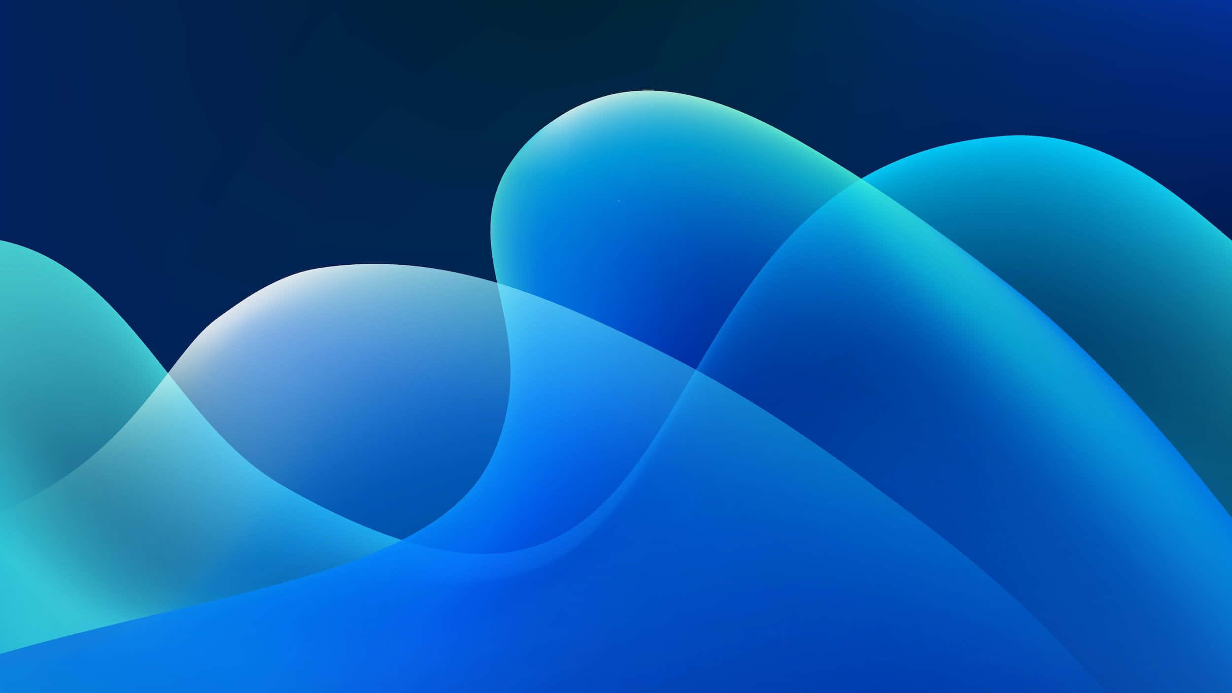 Quantitative Waves, glowing blue waves, gradient background, Full HD Desktop Wallpaper