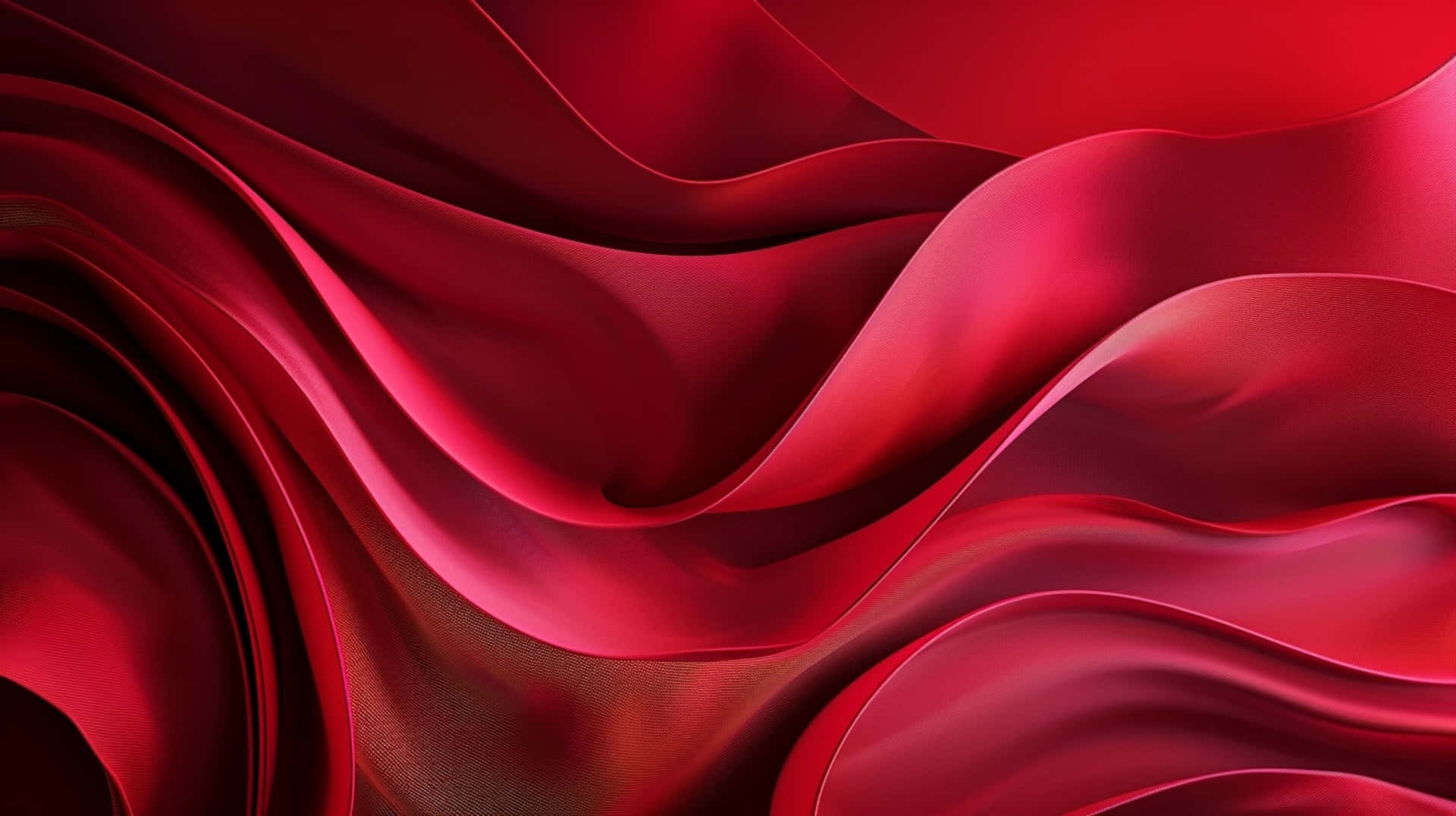 abstract red waves, crimson fabric, smooth undulating waves, Full HD Desktop Wallpaper