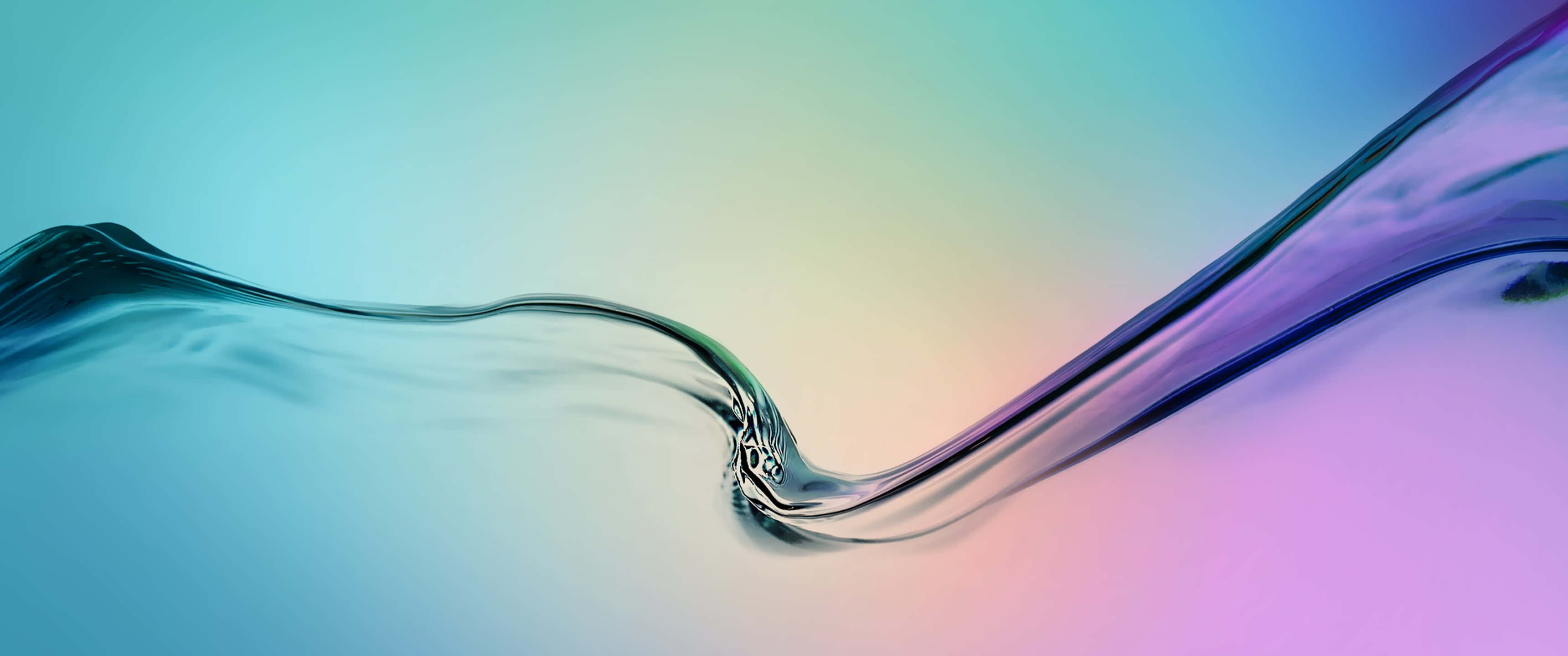 abstract water wave, teal pink, purple, 2K Desktop Wallpaper