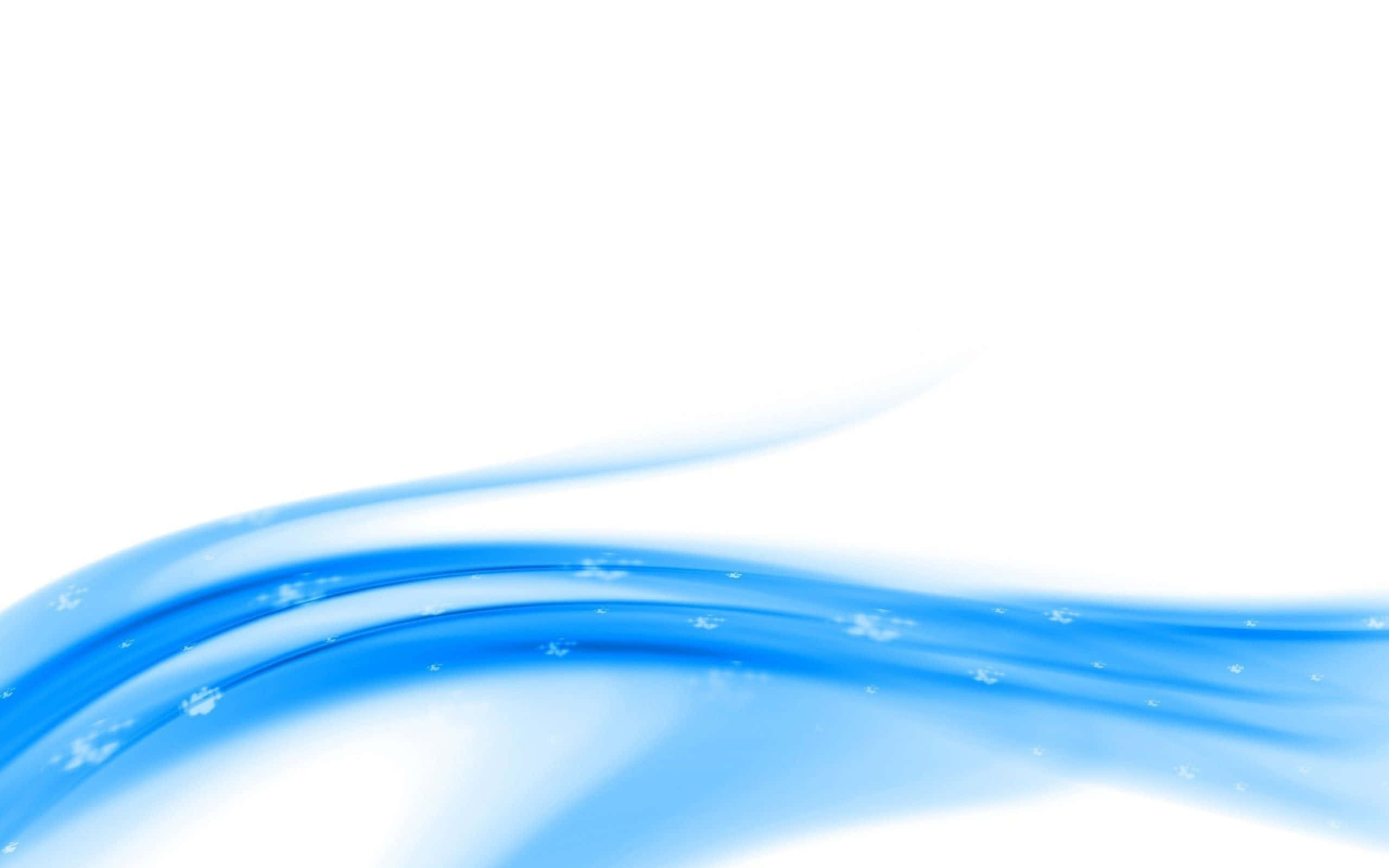 blue abstract wave, snowflake patterns, clean white background, 2K Desktop Wallpaper