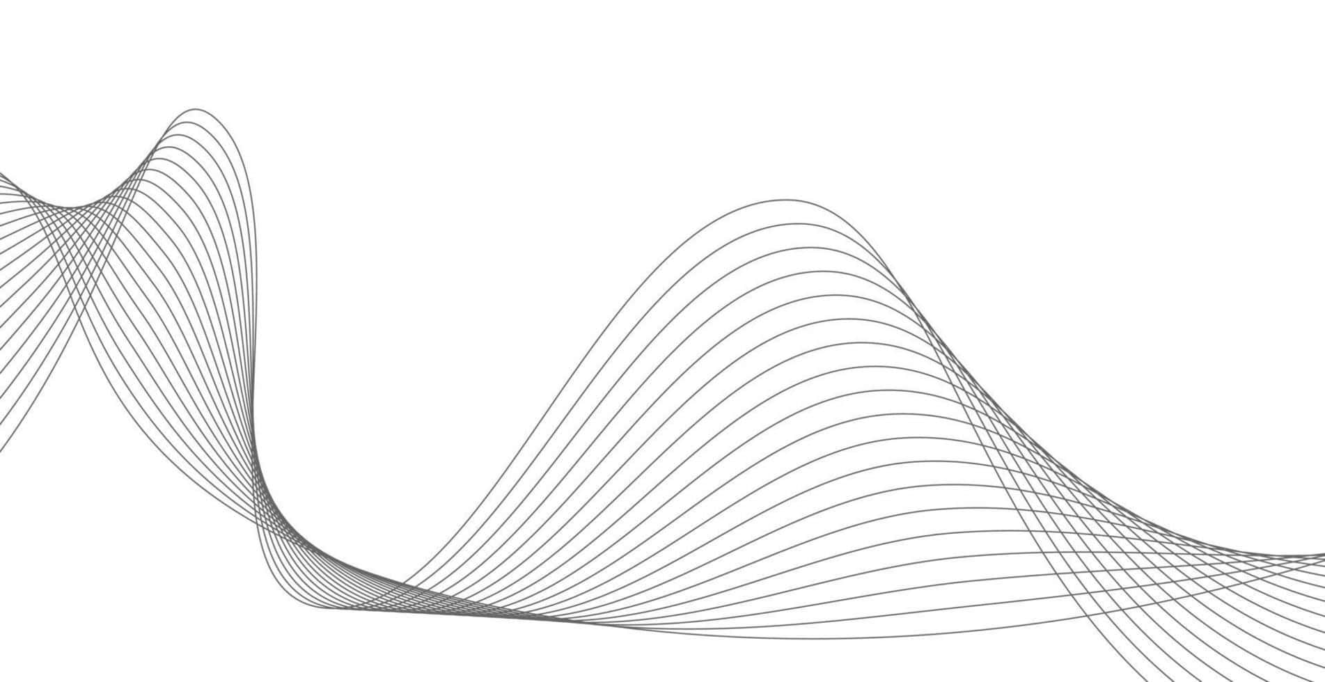 abstract blackand white wave pattern, gray lines, pristine white background, HD Desktop Wallpaper
