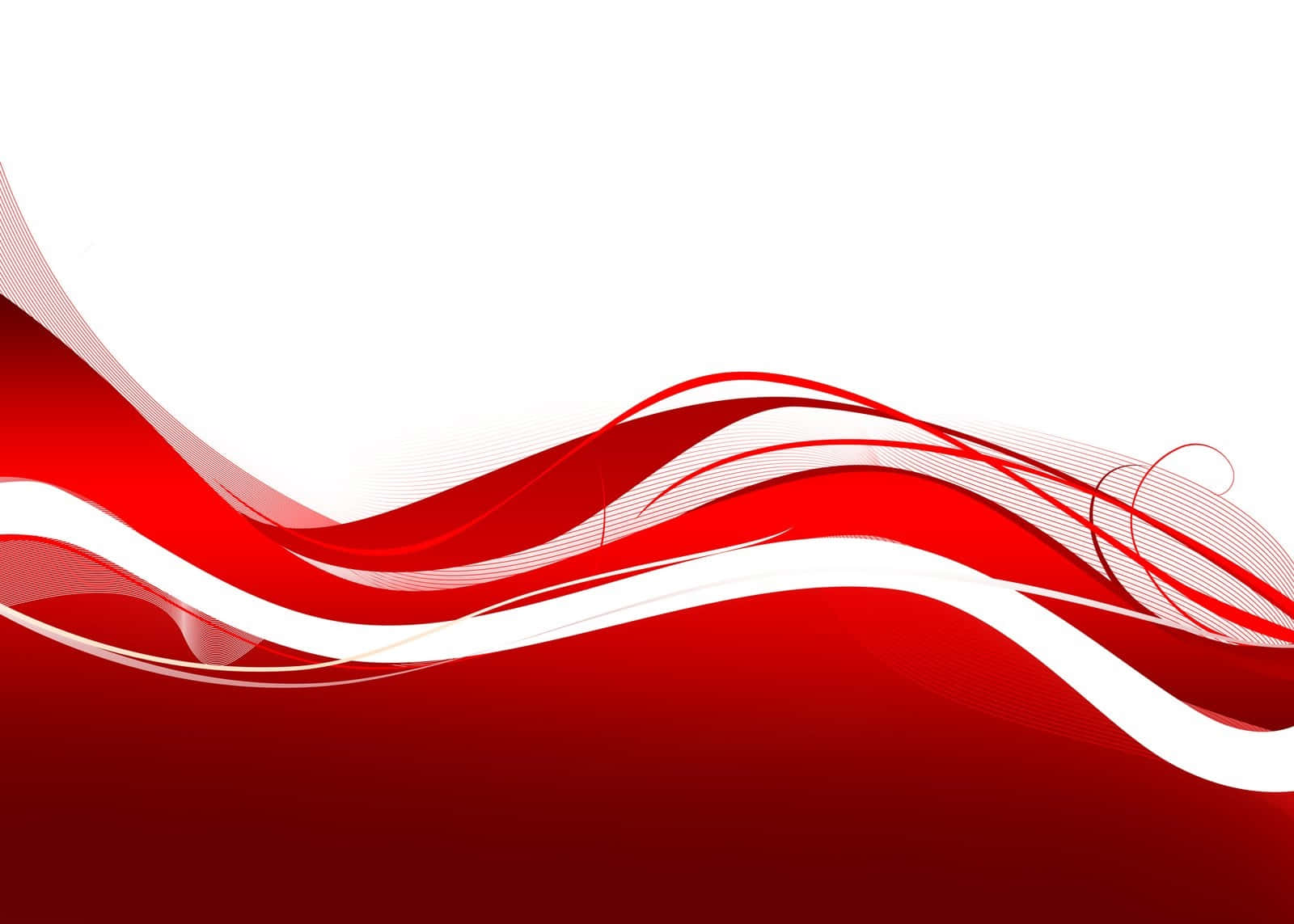 red abstract wave, wavy lines, white background, HD Desktop Wallpaper