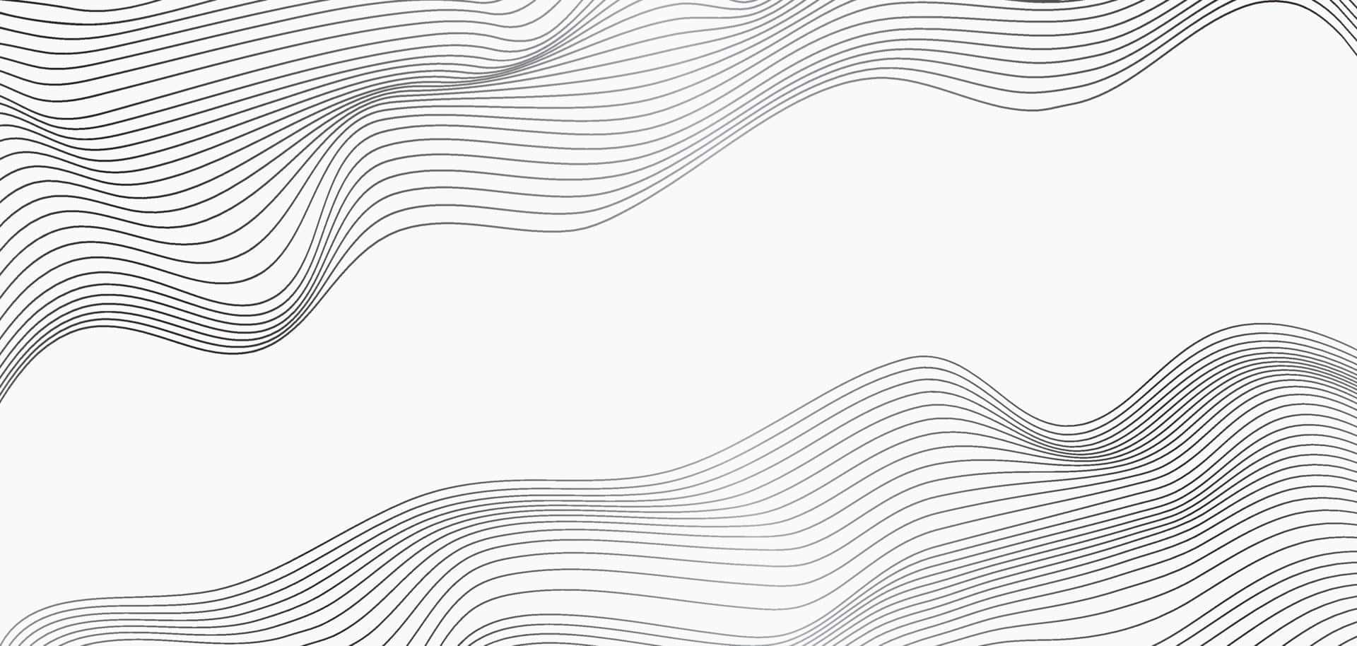 monochrome abstract wave pattern, black lines, white background, Full HD Desktop Wallpaper