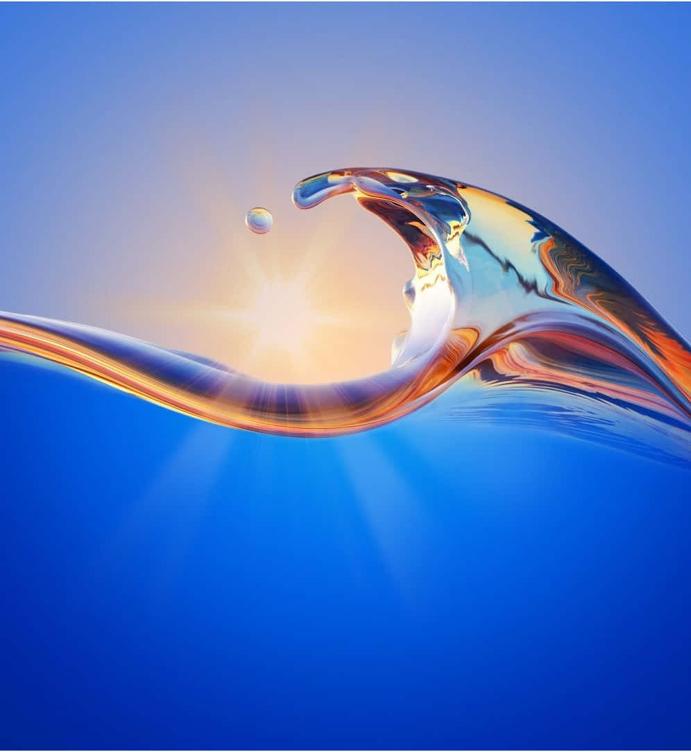 abstract liquid wave, clear water, radiant blue sky, SD Phone Wallpaper