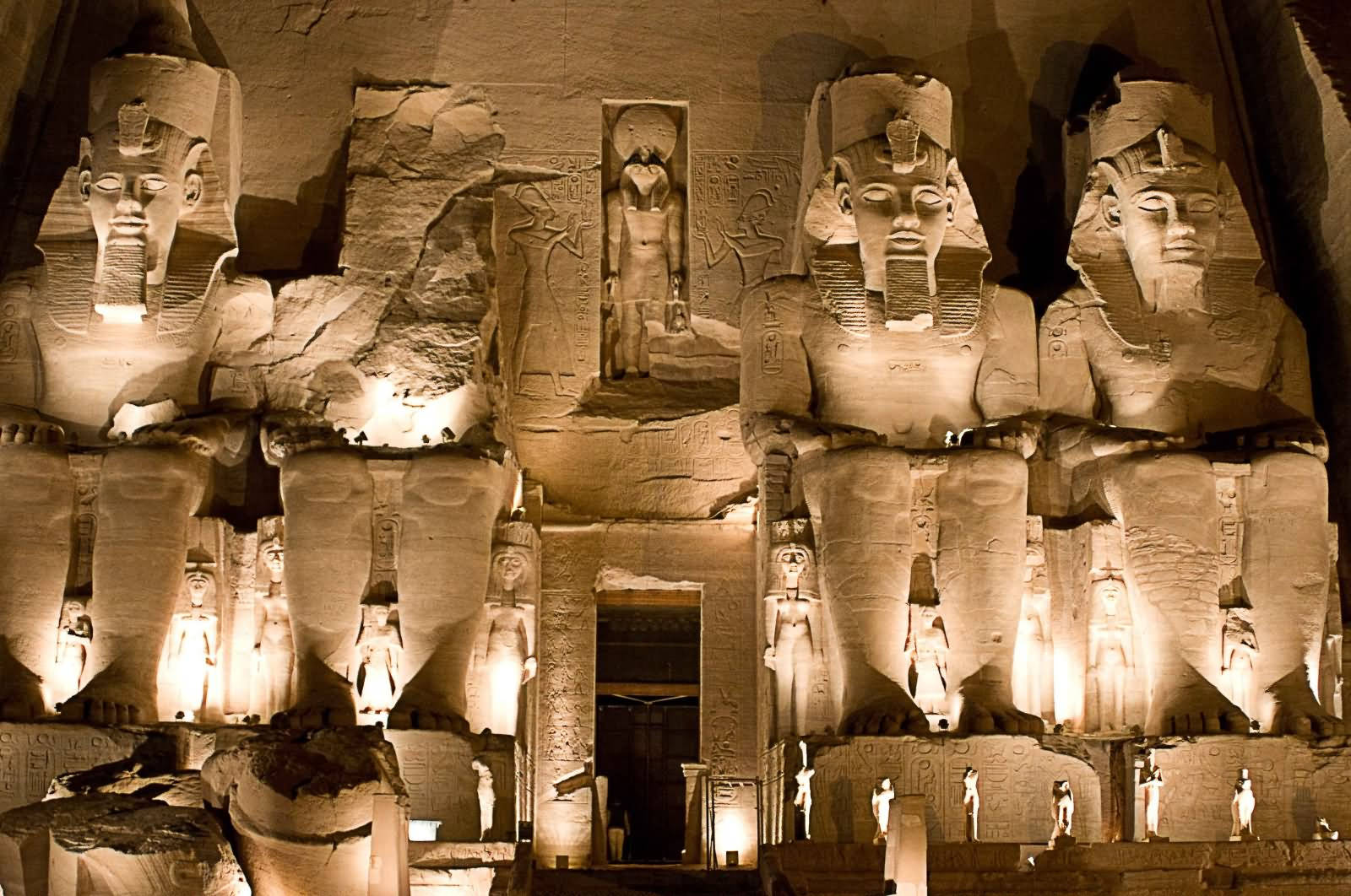 Abu Simbel, temple, night, HD Desktop Wallpaper