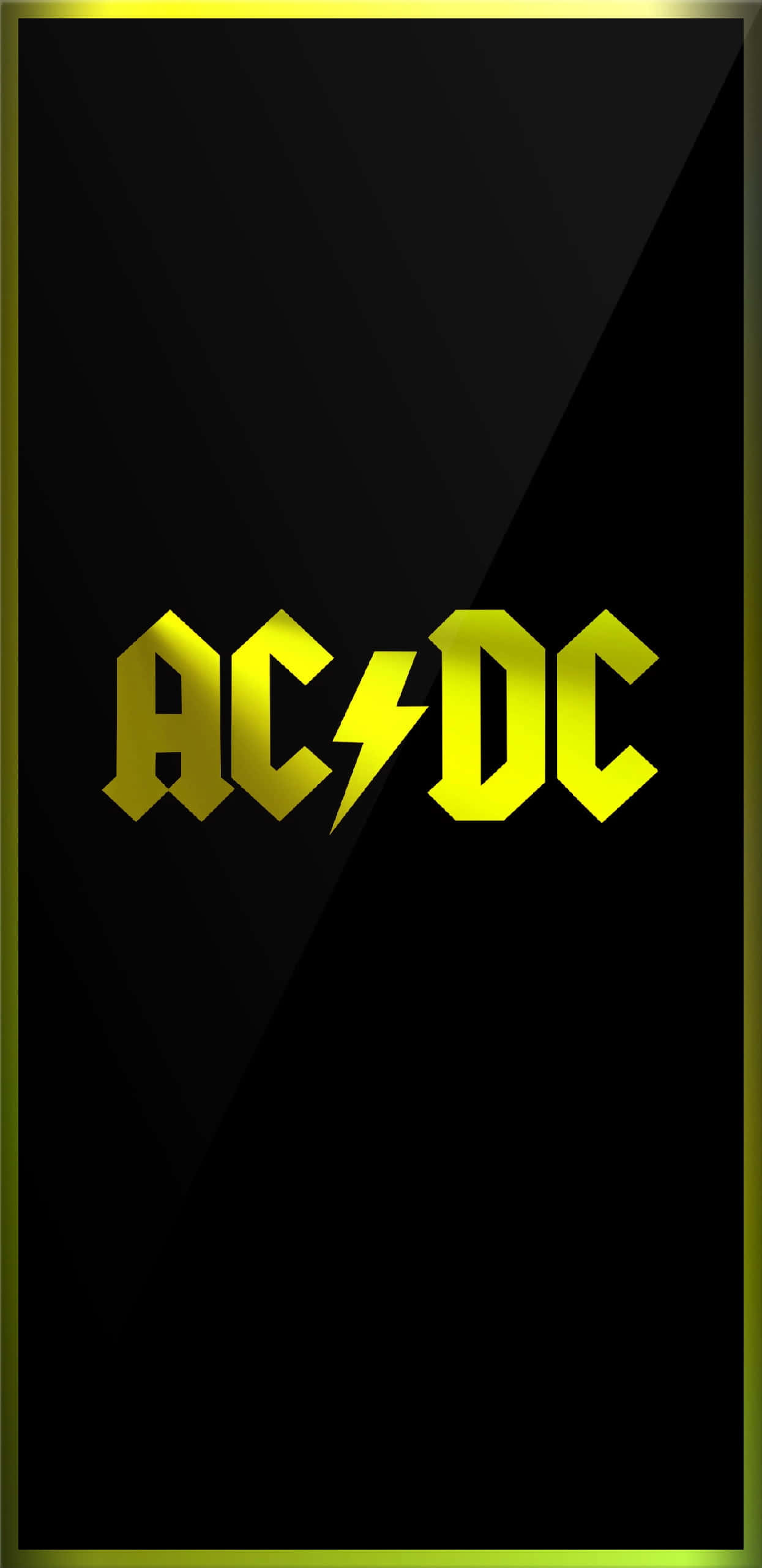 Ac Dc, Back in Black, yellow ACDC logo, 2K Phone Wallpaper